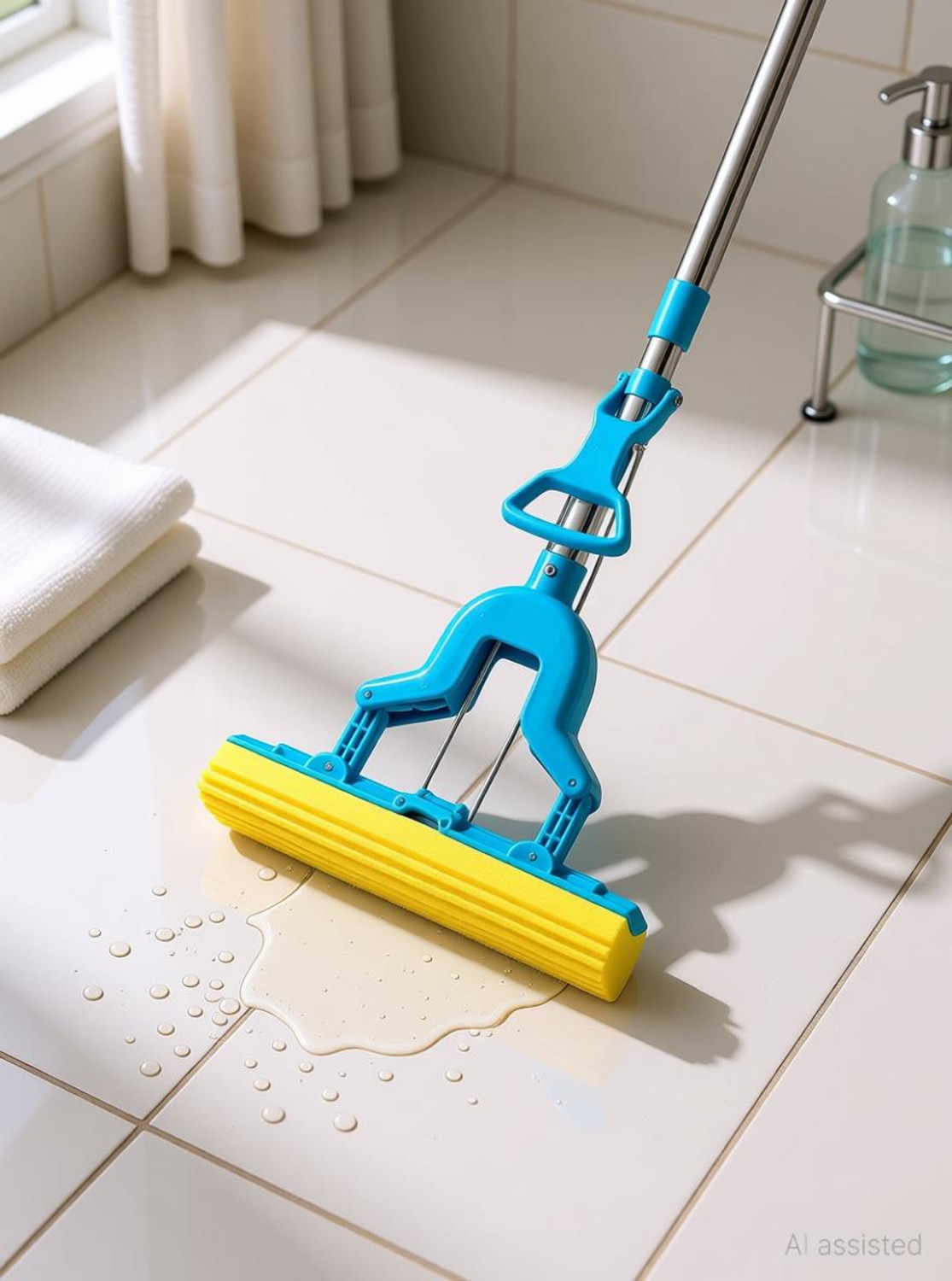 Image of J S R Premium PVA Sponge Mop with Long Handle | Super Absorbent Floor Wet & Dry Mop (Multicolor)
