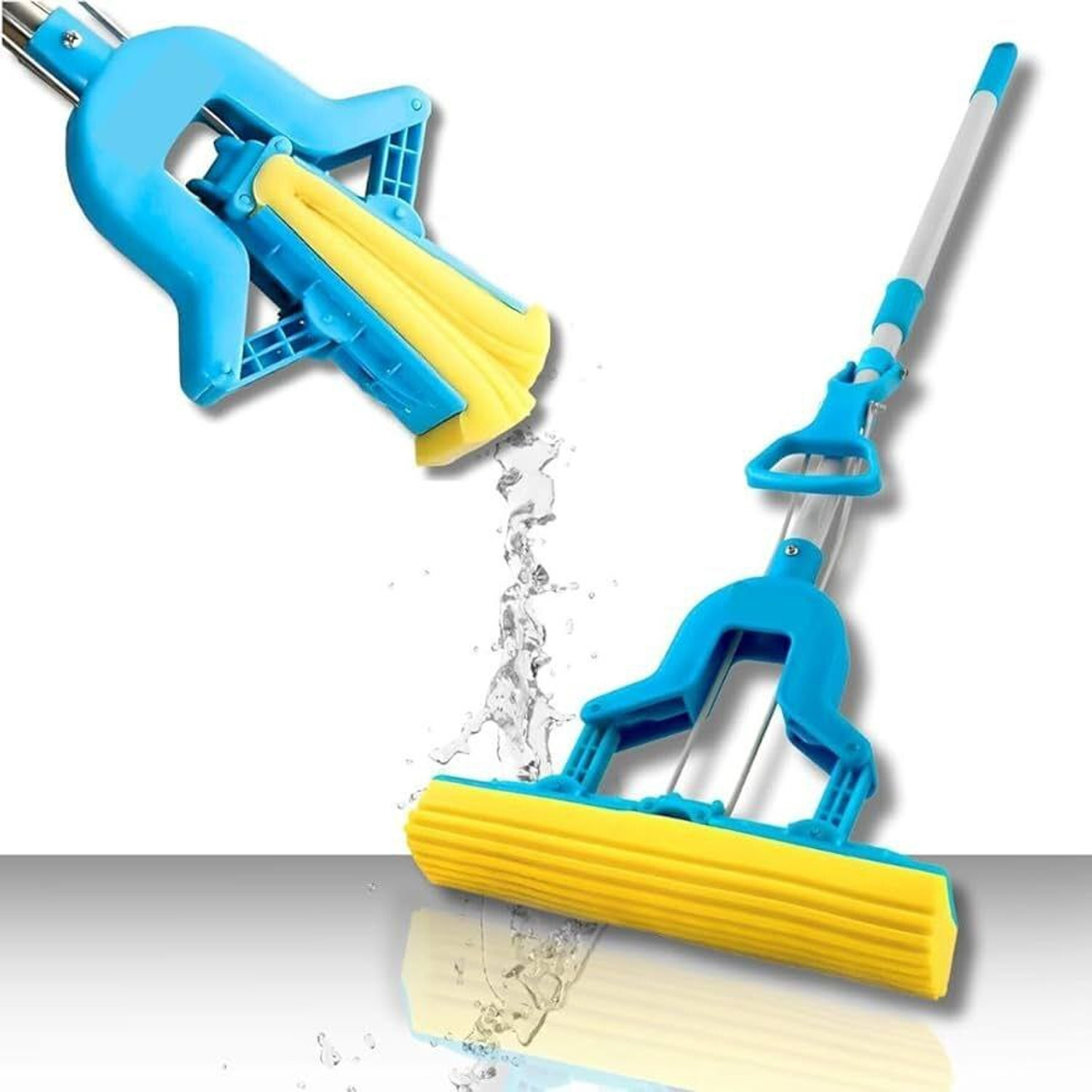 Image of J S R Premium PVA Sponge Mop with Long Handle | Super Absorbent Floor Wet & Dry Mop (Multicolor)
