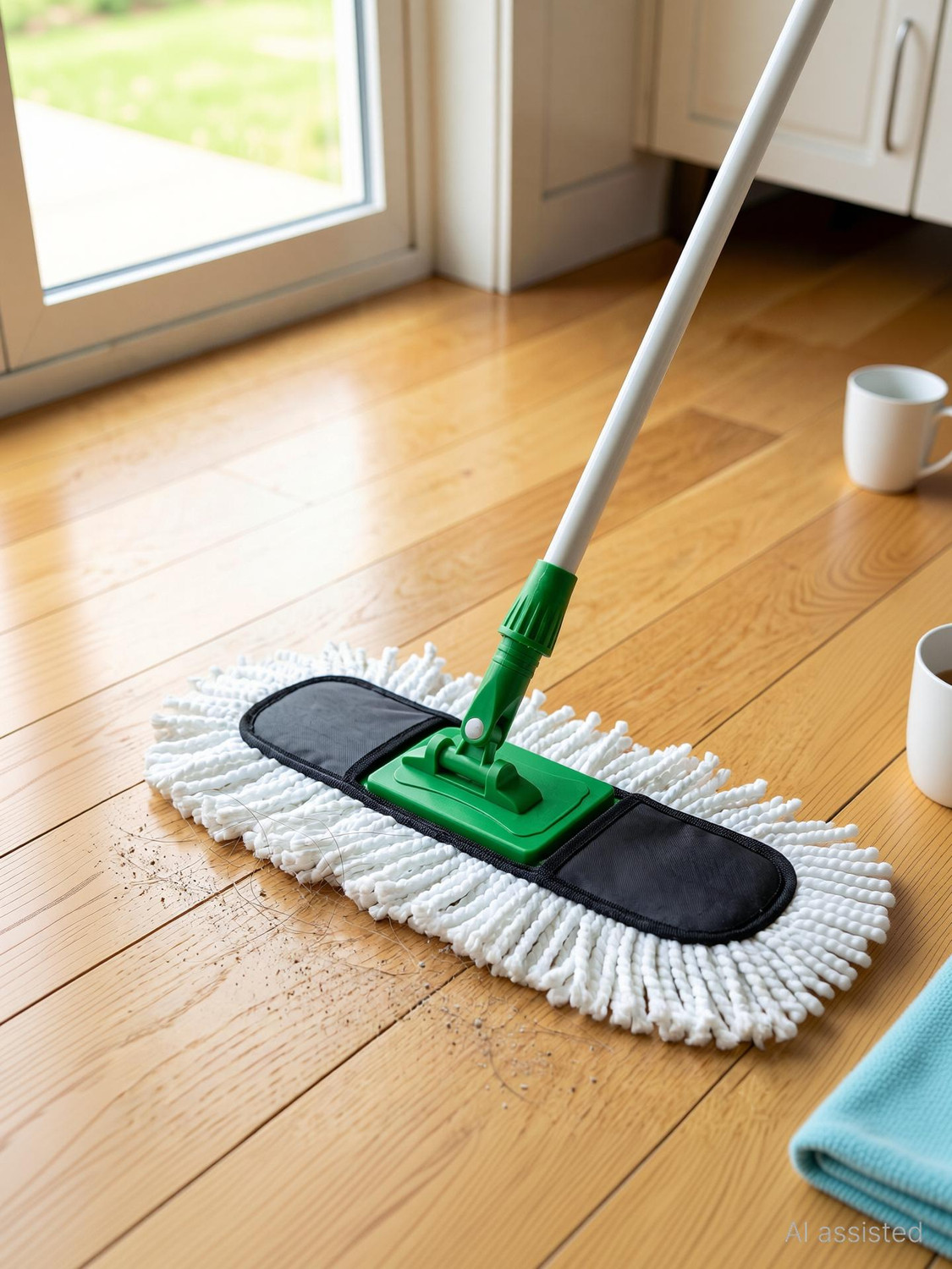 Image of SUPERSTUD 2 in 1 Dehydrated Floor Cleaning Mop || Self-Wringing Floor Mop Wet & Dry Mop (Green)