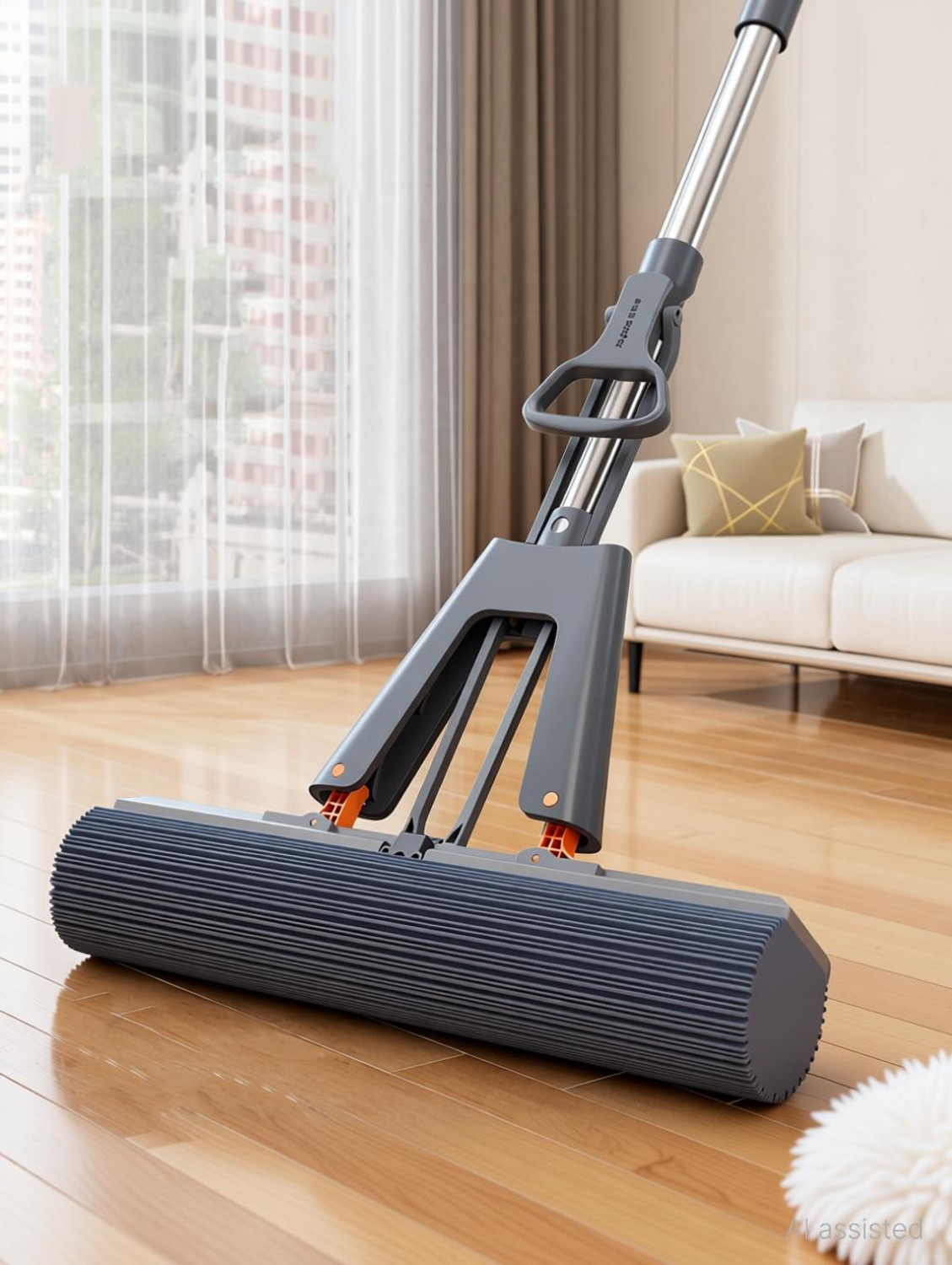 Image of SUPERSTUD 2 in 1 Dehydrated Floor Cleaning Mop || Self-Wringing Floor Mop Wet & Dry Mop (Green)