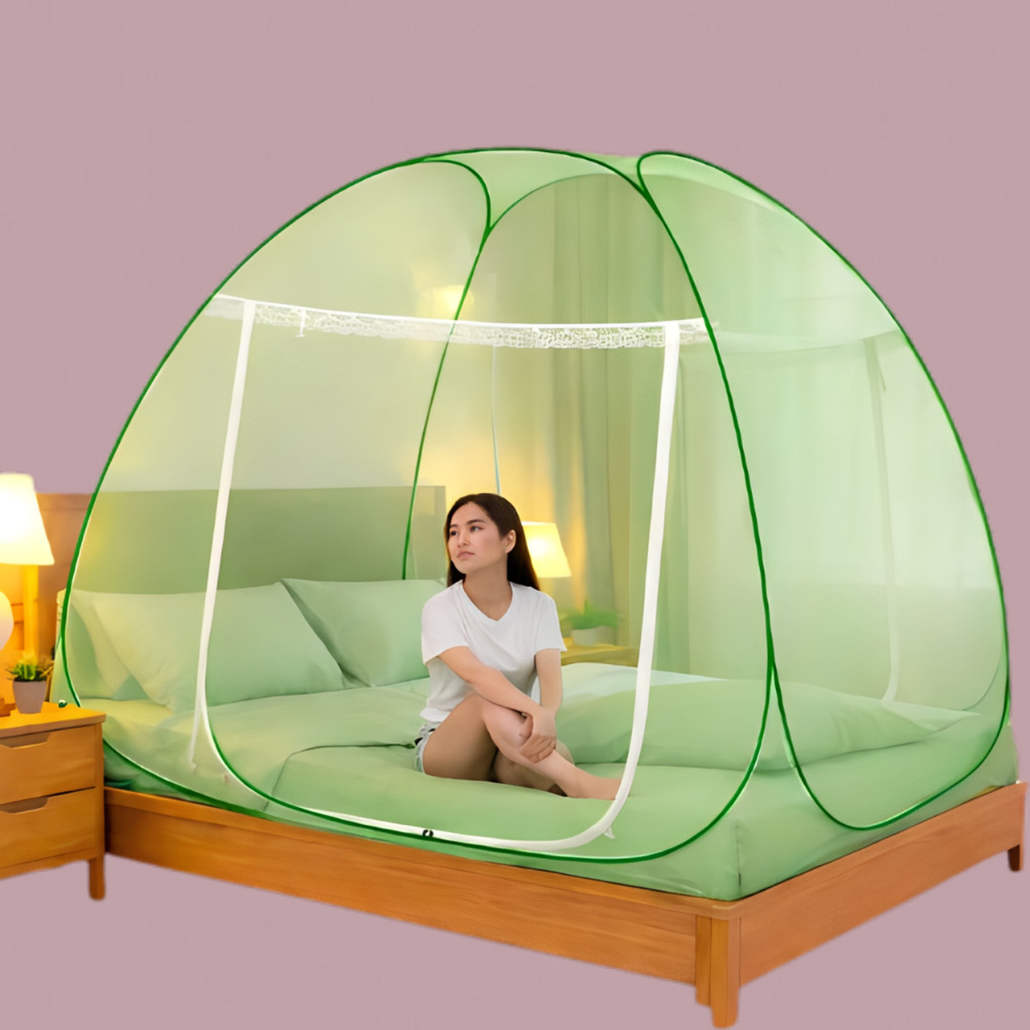 Image of MAGICAL Star-Mosquito-Net-Dark-Blue-King-01-ML Polyester Adults Mosquito Net (Dark Blue, Tent)