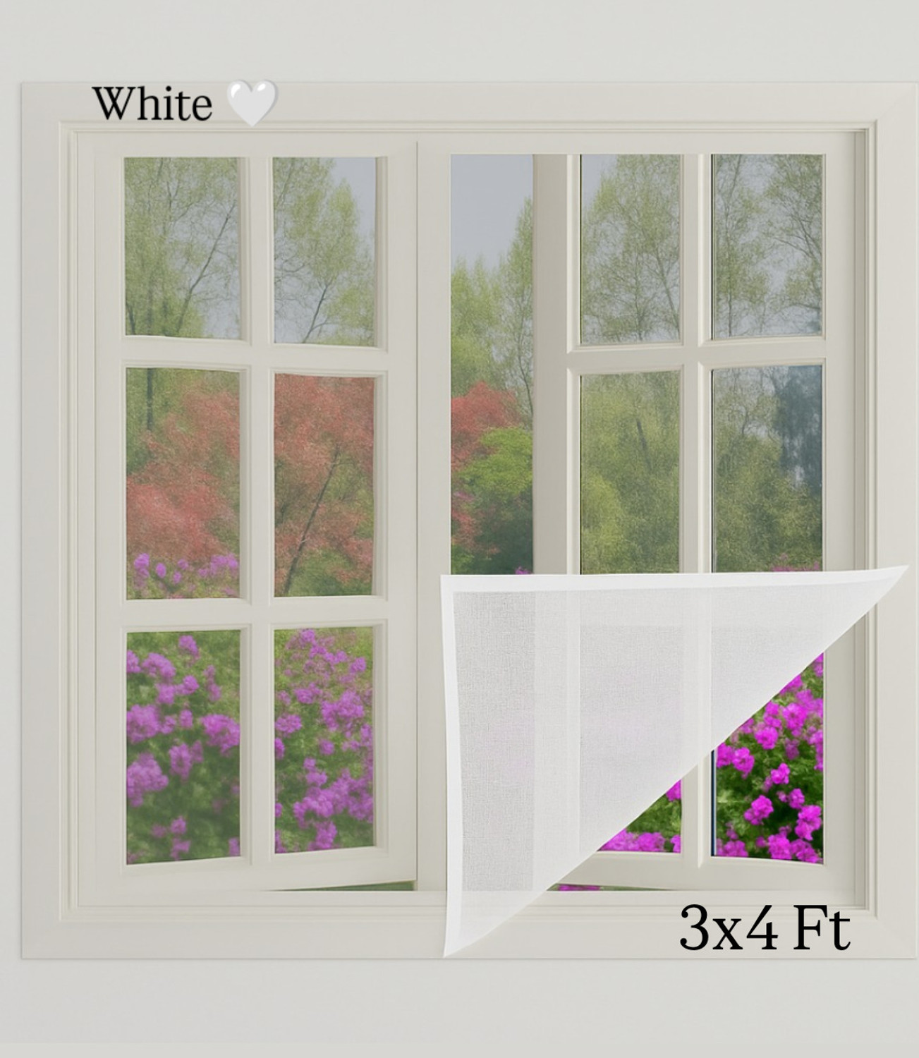 Image of SAFE HAVEN 3x4 Ft White Mosquito Net for Window | Polyester Washable Window Mosquito Net HDPE - High Density Poly Ethylene Washable Adults Mosquito Net (WHITE 3X4 FT, Frame Hung)