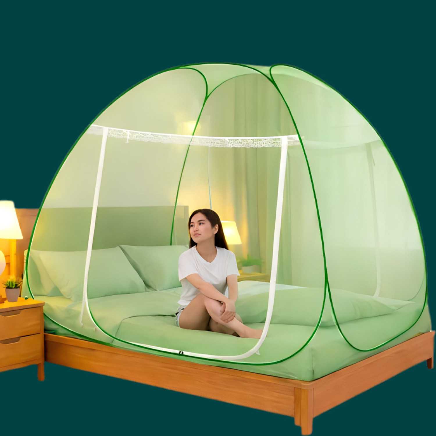 Image of MAGICAL Star-Mosquito-Net-Dark-Blue-King-01-ML Polyester Adults Mosquito Net (Dark Blue, Tent)