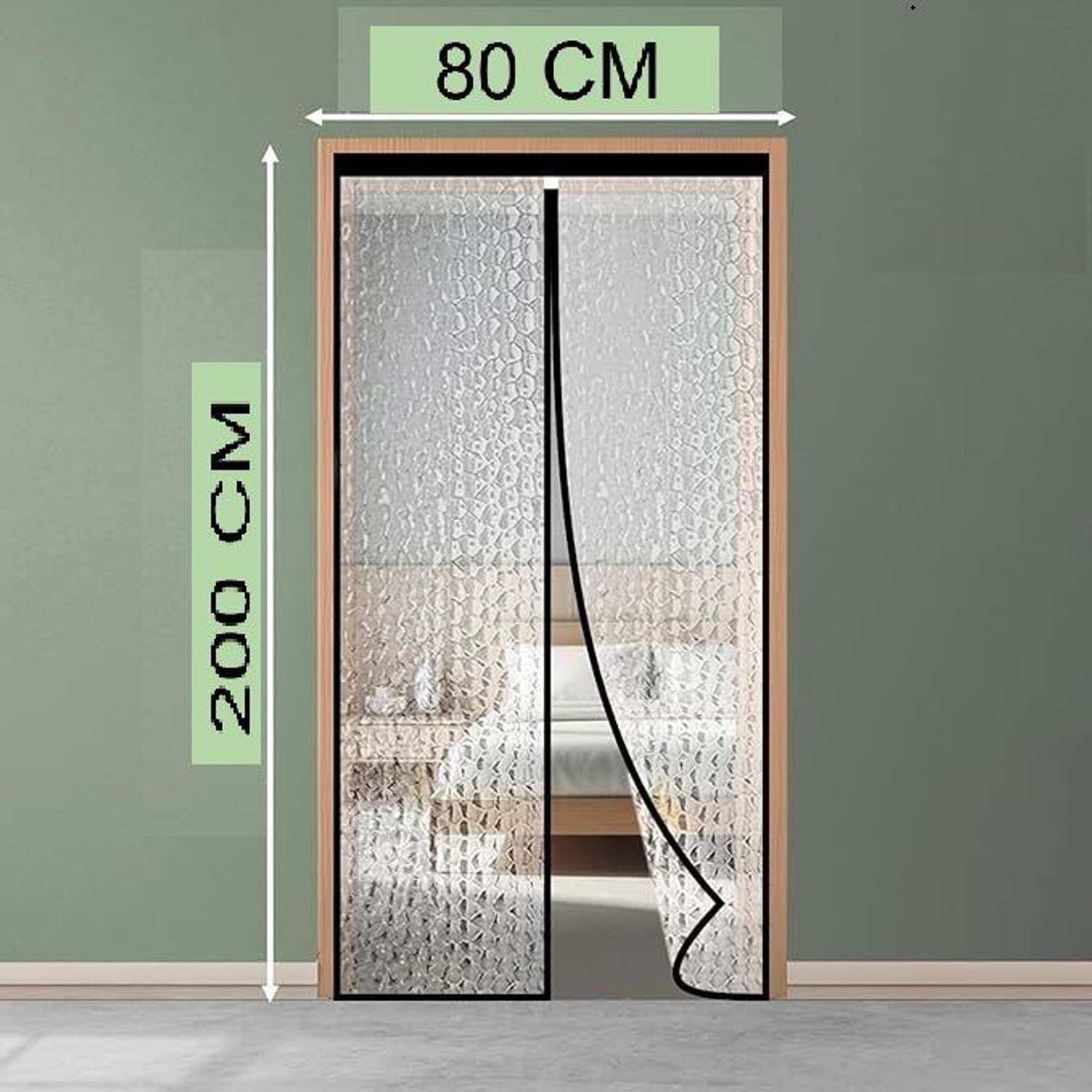 Image of OneNest (205*115 cm) 120 GSM Fiberglass door curtain with magnet Fibre Washable Adults Mosquito Net (Brown, Frame Hung)