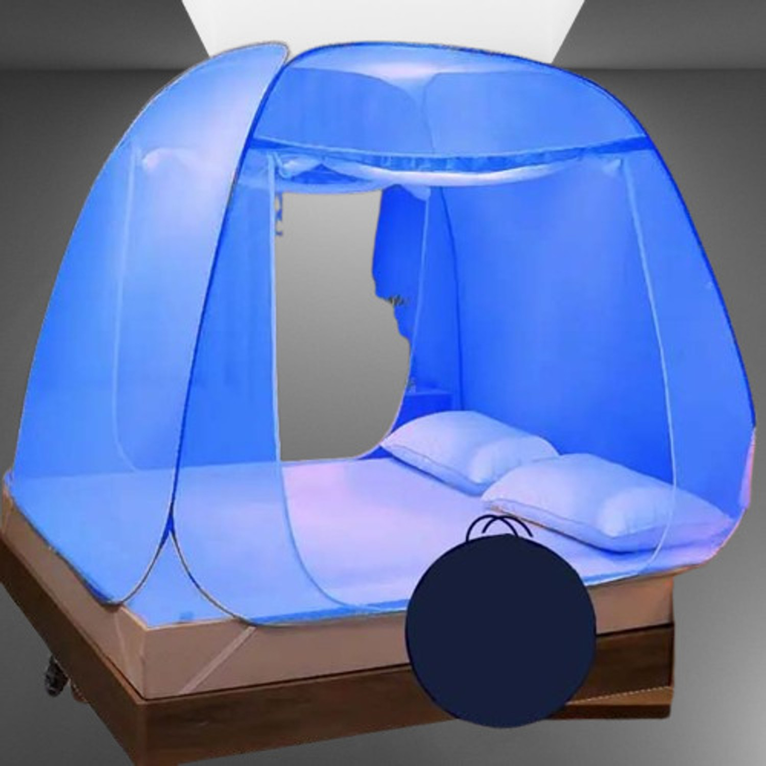 Image of MAGICAL Star-Mosquito-Net-Dark-Blue-King-01-ML Polyester Adults Mosquito Net (Dark Blue, Tent)