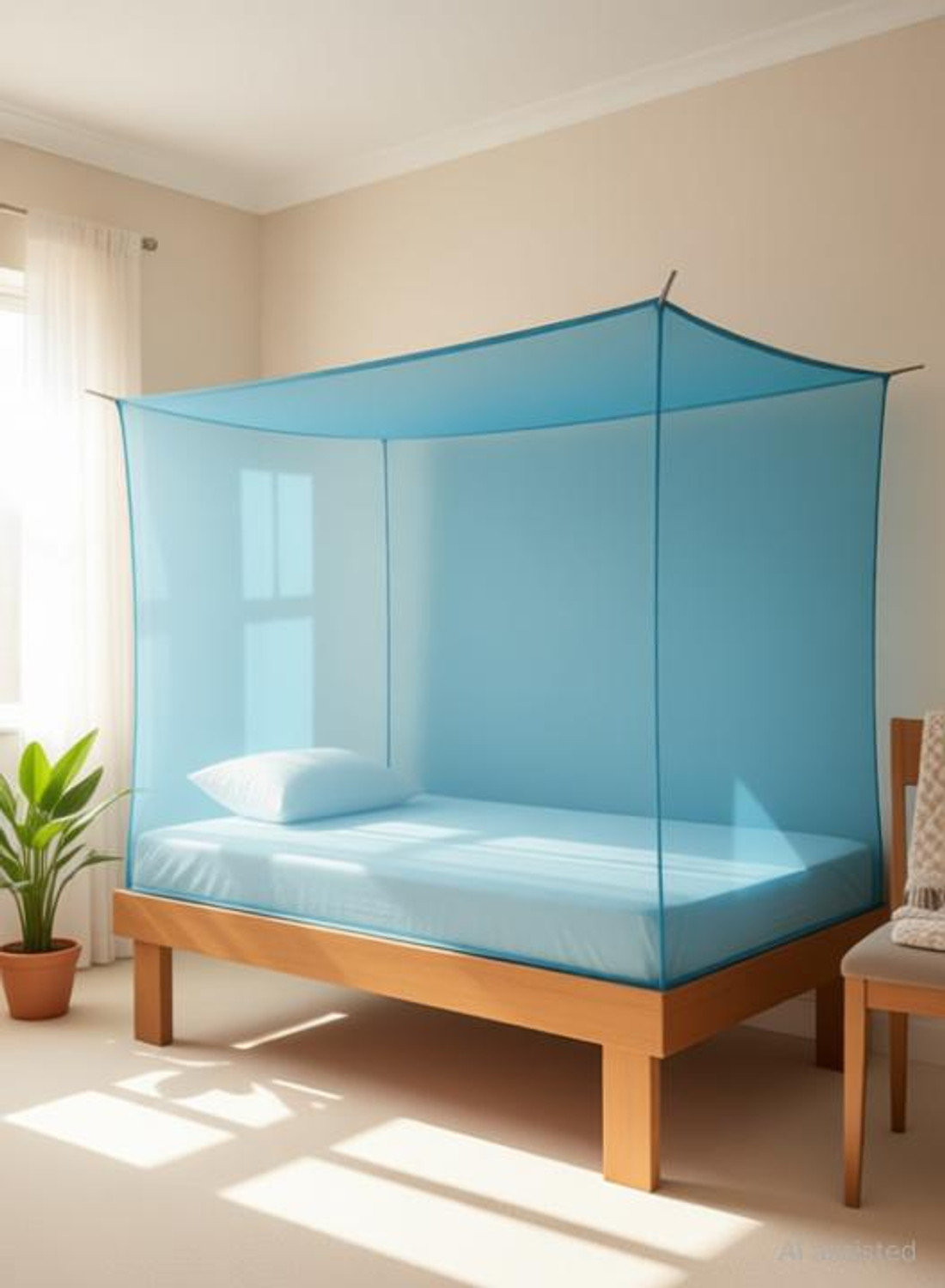 Pappu Single Bed Blue Mosquito Net - Image 6