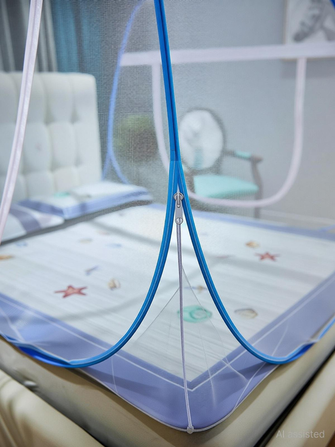 Image of DAYGLOW Mosquito Net for King Size Bed|Polyester, Foldable, High Durability| Polyester Washable Adults Mosquito Net (Multicolor, Tent)