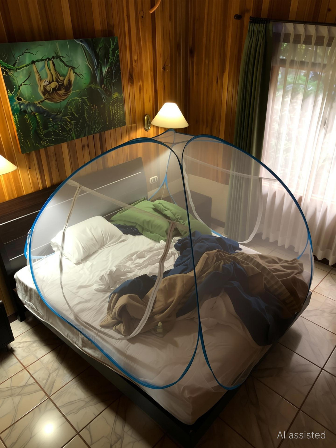 Image of AmazingHind Double Bed Mosquito Net 6.5Ft X 6.5Ft X 4.5Ft Machhardani New Model Polyester Washable Adults Mosquito Net (White, Tent)
