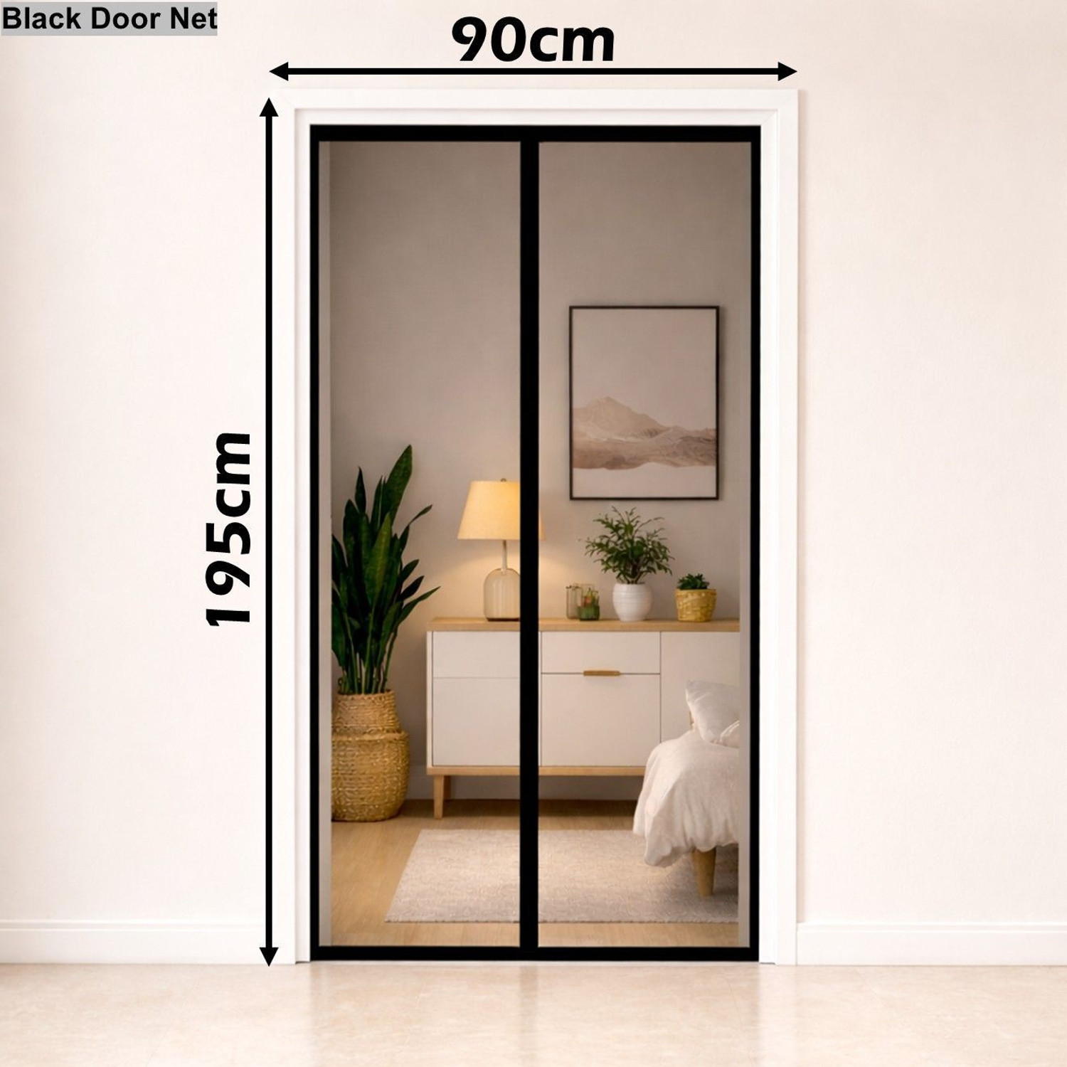 Image of OneNest (205*115 cm) 120 GSM Fiberglass door curtain with magnet Fibre Washable Adults Mosquito Net (Brown, Frame Hung)