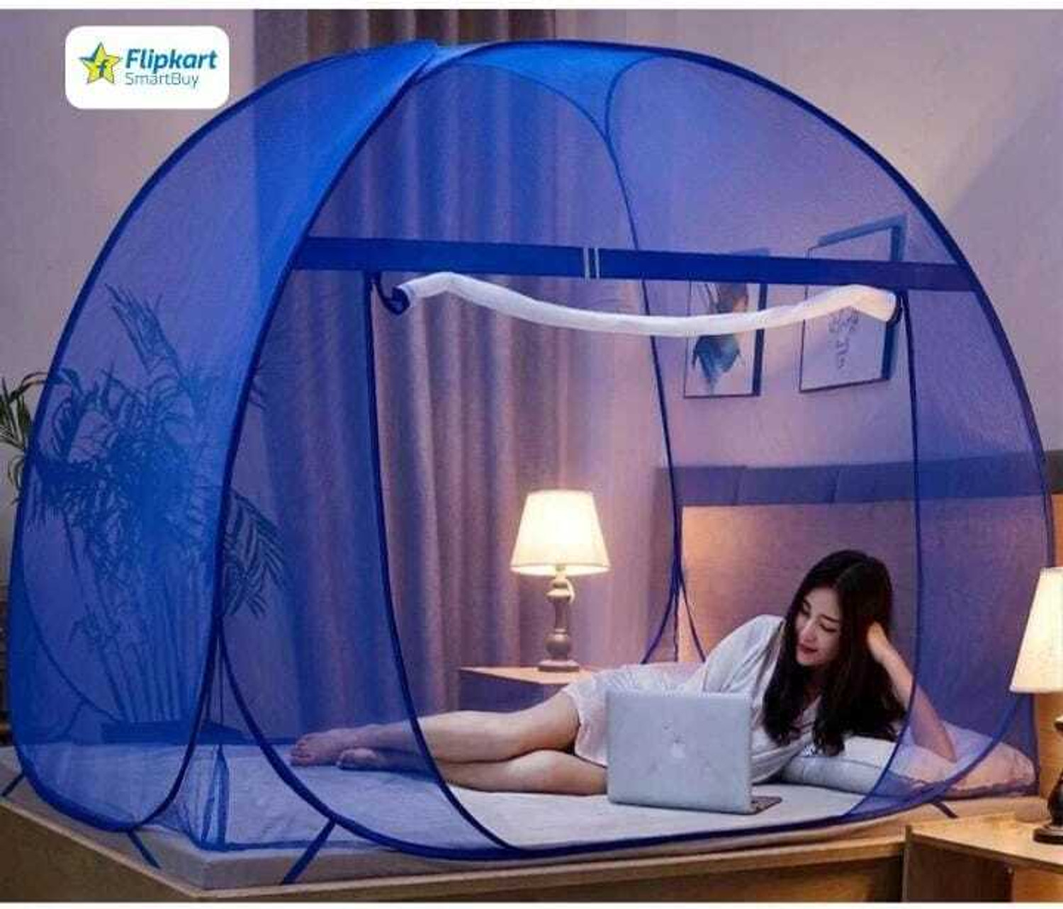 Image of Flipkart SmartBuy FSB-MN-P-K-D-GREEN AA Polyester Washable Adults Mosquito Net (Green, Tent)
