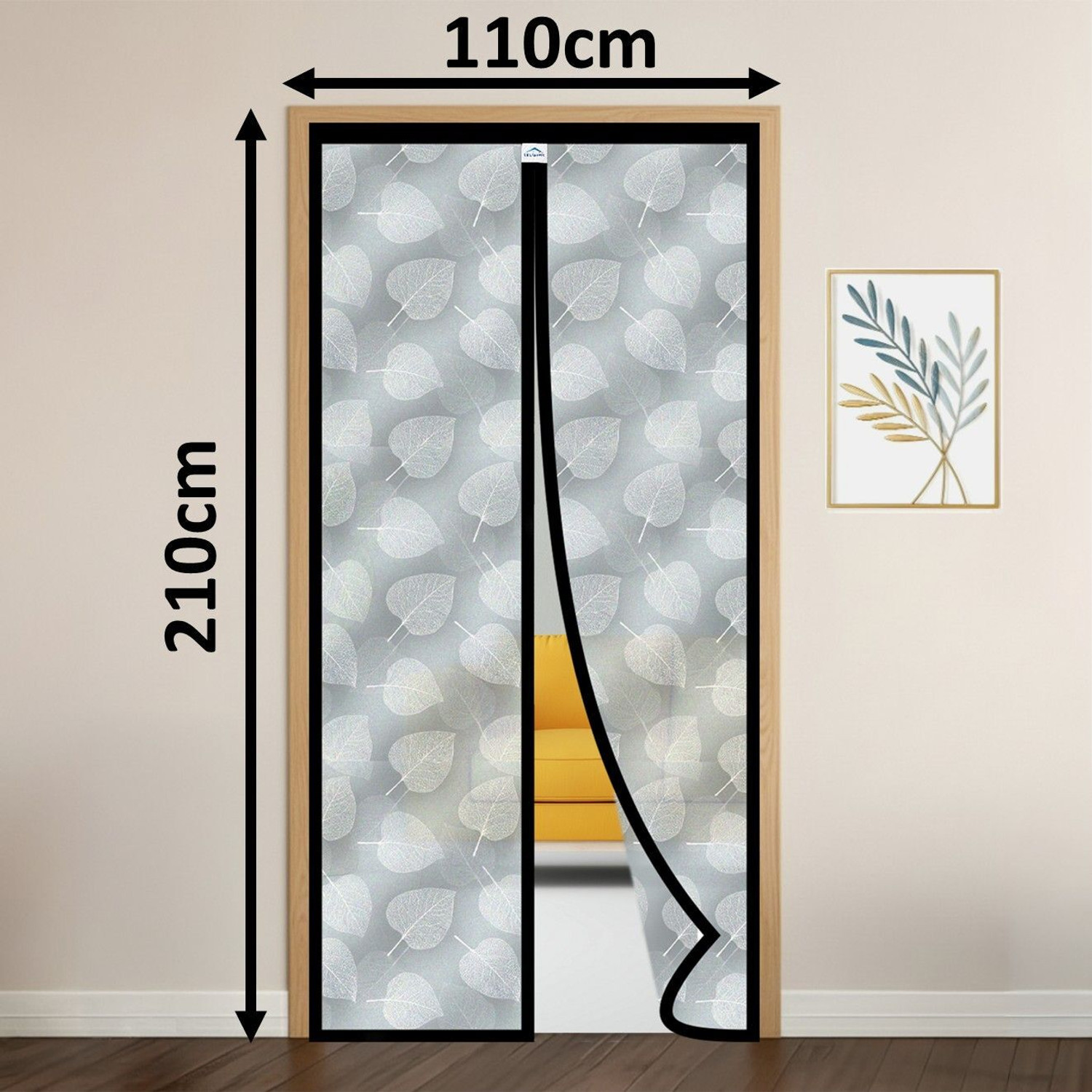 Image of Lifekrafts Magnetic AC Door Curtain- Insulated Thermal Cover, Self-Closing, Stylish & Easy HDPE - High Density Poly Ethylene Washable Adults Mosquito Net (White 210x100cm, Frame Hung)