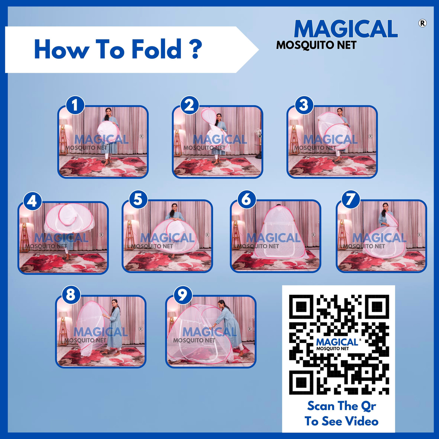Image of MAGICAL Star-Mosquito-Net-Dark-Blue-King-01-ML Polyester Adults Mosquito Net (Dark Blue, Tent)