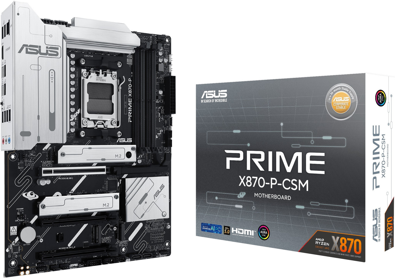 Image of GIGABYTE X870 AORUS Stealth ICE AM5Socket ATX AMD X870 Chipset DDR5 Motherboard for Desktop