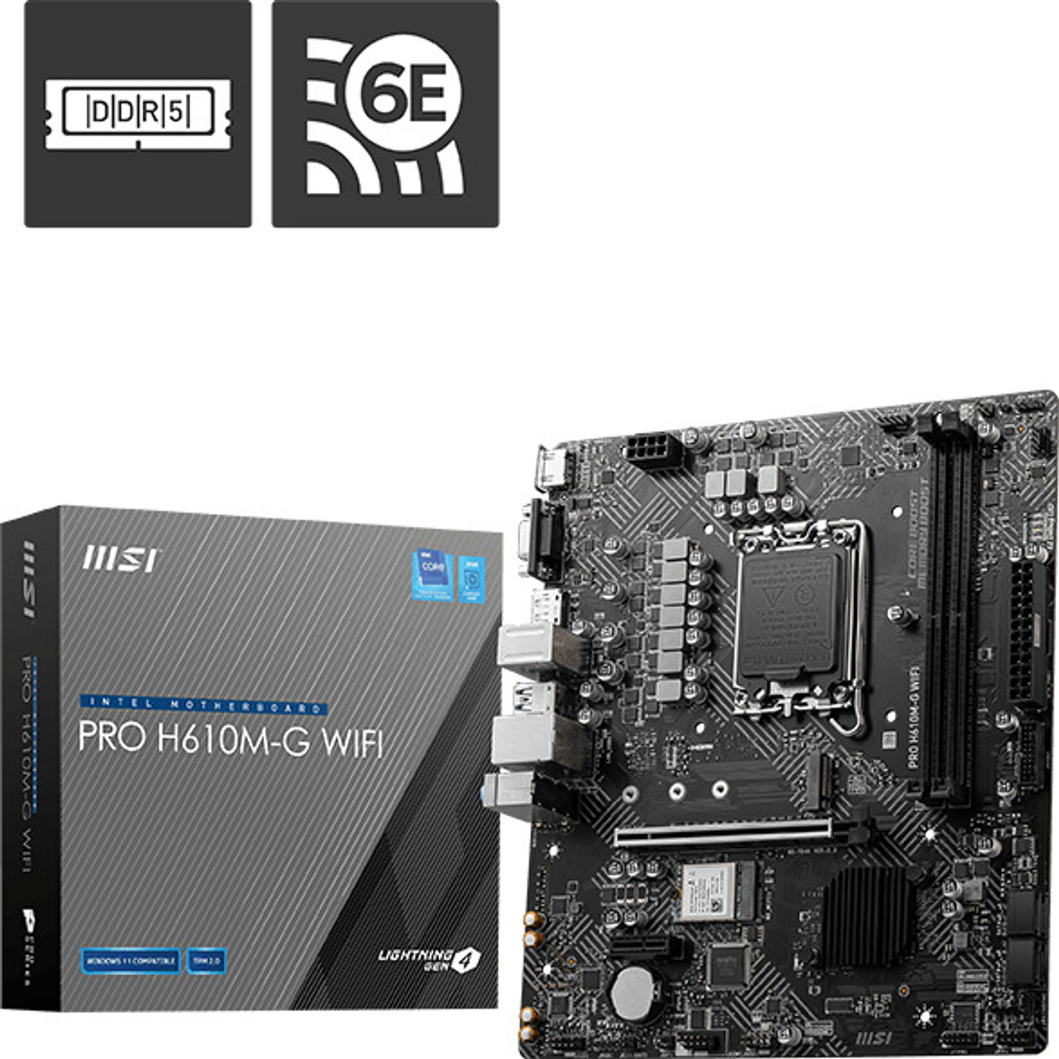 Image of MSI PRO H610M-G WIFI BT ddr5 AM4Socket Micro-ATX Intel H610 Chipset DDR5 Motherboard for Desktop
