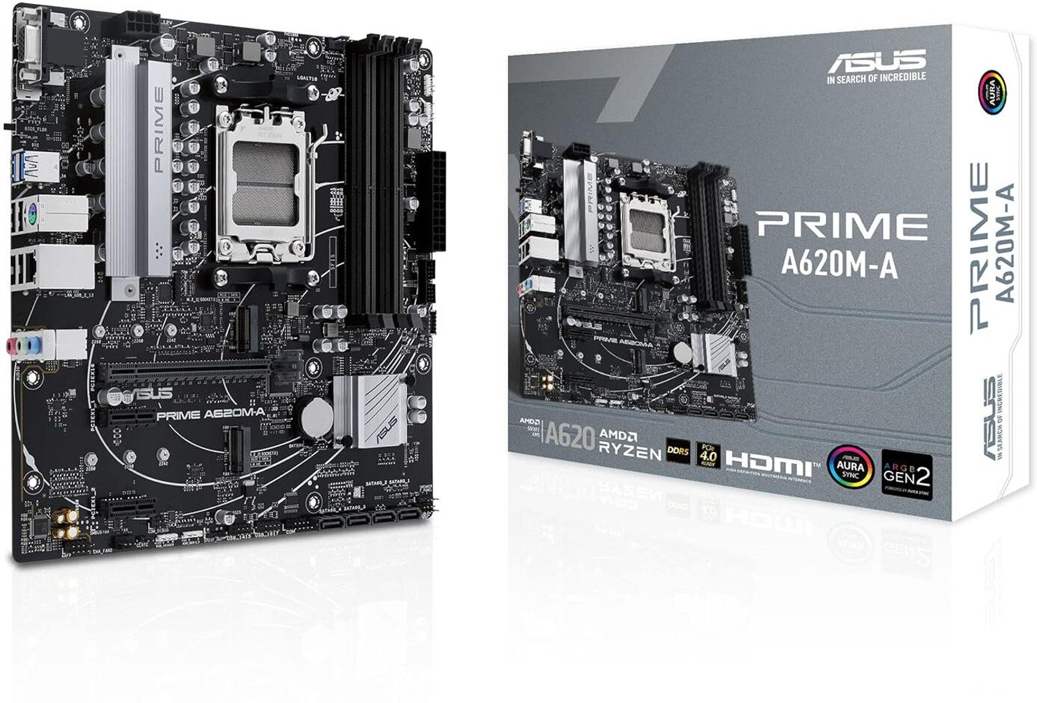 Image of ASUS PRIME A620M-A AM5Socket Micro-ATX AMD A620 Chipset DDR5 Motherboard for Desktop