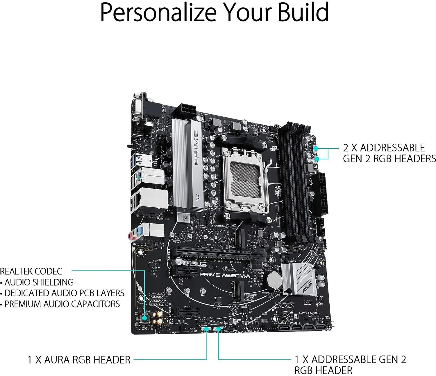 Image of ASUS PRIME A620M-A AM5Socket Micro-ATX AMD A620 Chipset DDR5 Motherboard for Desktop