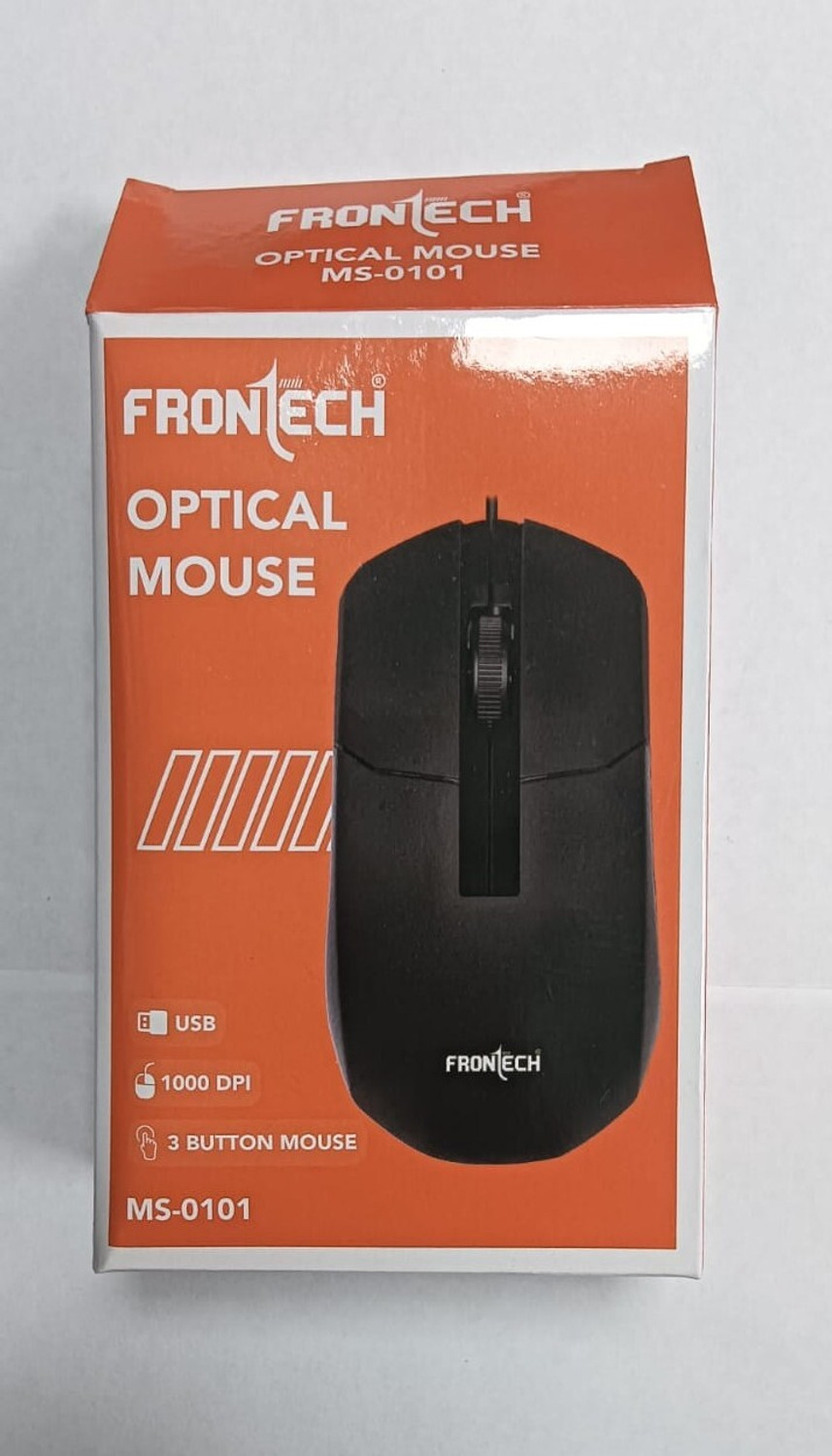Image of Frontech Wired USB Mouse | 3 Handy Buttons | Scroll Wheel 1200 DPI | MS-0103 Wired Ambidextrous Optical Mouse (USB 2.0, Grey)