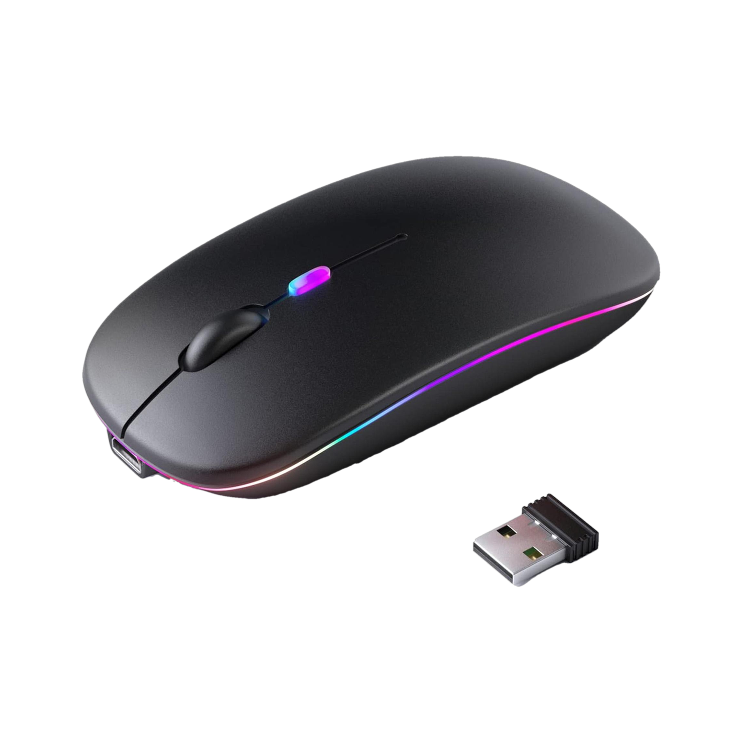 Image of SAMM USB Gaming Mouse with Adjustable 2400 DPI Gaming Control Sensor Ambidextrous Hybrid Gaming Mouse (2.4GHz Wireless, Black)