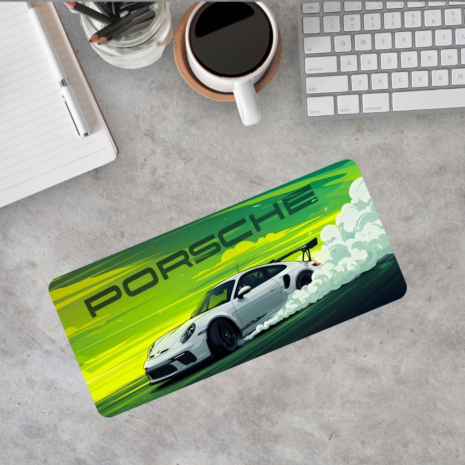 Image of Matnex British Racing Green Luxury F1 Spirit Extended Mat - 11x23 inch, 3mm thickness Non Slip Base Mousepad (Astonmartin)