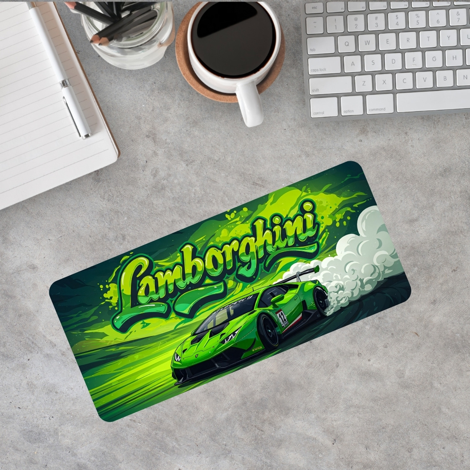 Image of Matnex British Racing Green Luxury F1 Spirit Extended Mat - 11x23 inch, 3mm thickness Non Slip Base Mousepad (Astonmartin)