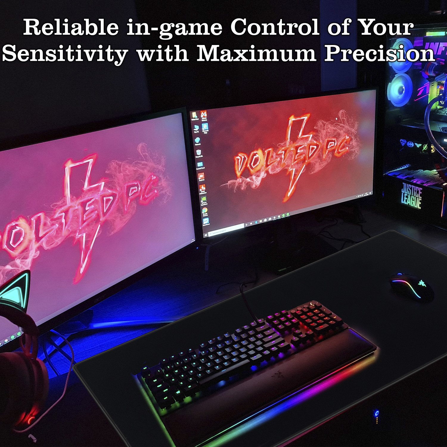 Image of STORITE 5mm Thickness Extra Large Size (1200x600mm) Speed Type Extended Gaming Desk Pad Non Slip Base Mousepad (Black)