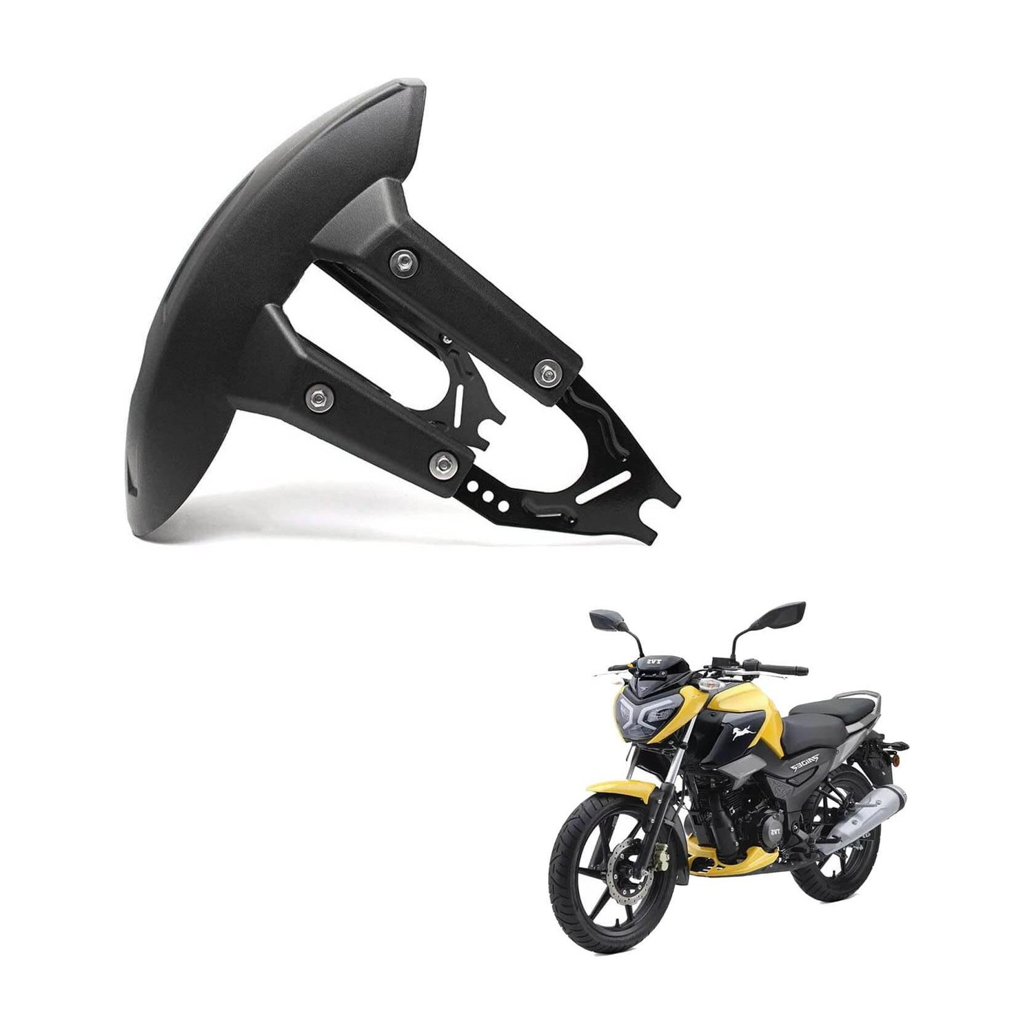 Vagary Rear Mud Guard for TVS (Black) - Image 1