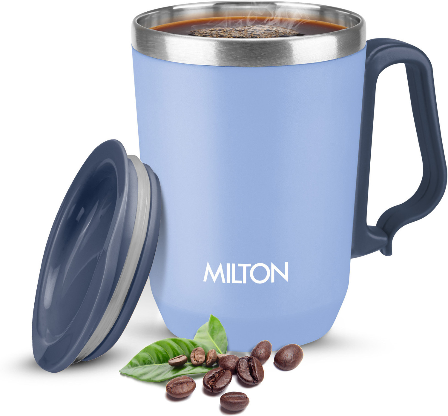 MILTON Cool Touch Coastal 350 Steel Mug 300ml Blue - Image 1