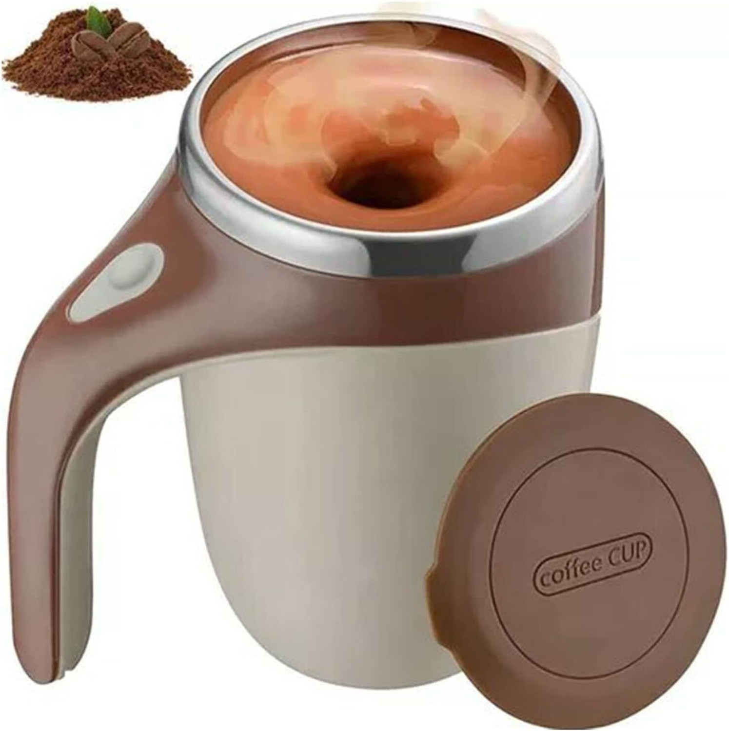 Image of Cartavya Luxury Magnetic Self-Stirring Travel Cup, For Coffee, Tea, Chocolate & More Stainless Steel Coffee Mug (380 ml)