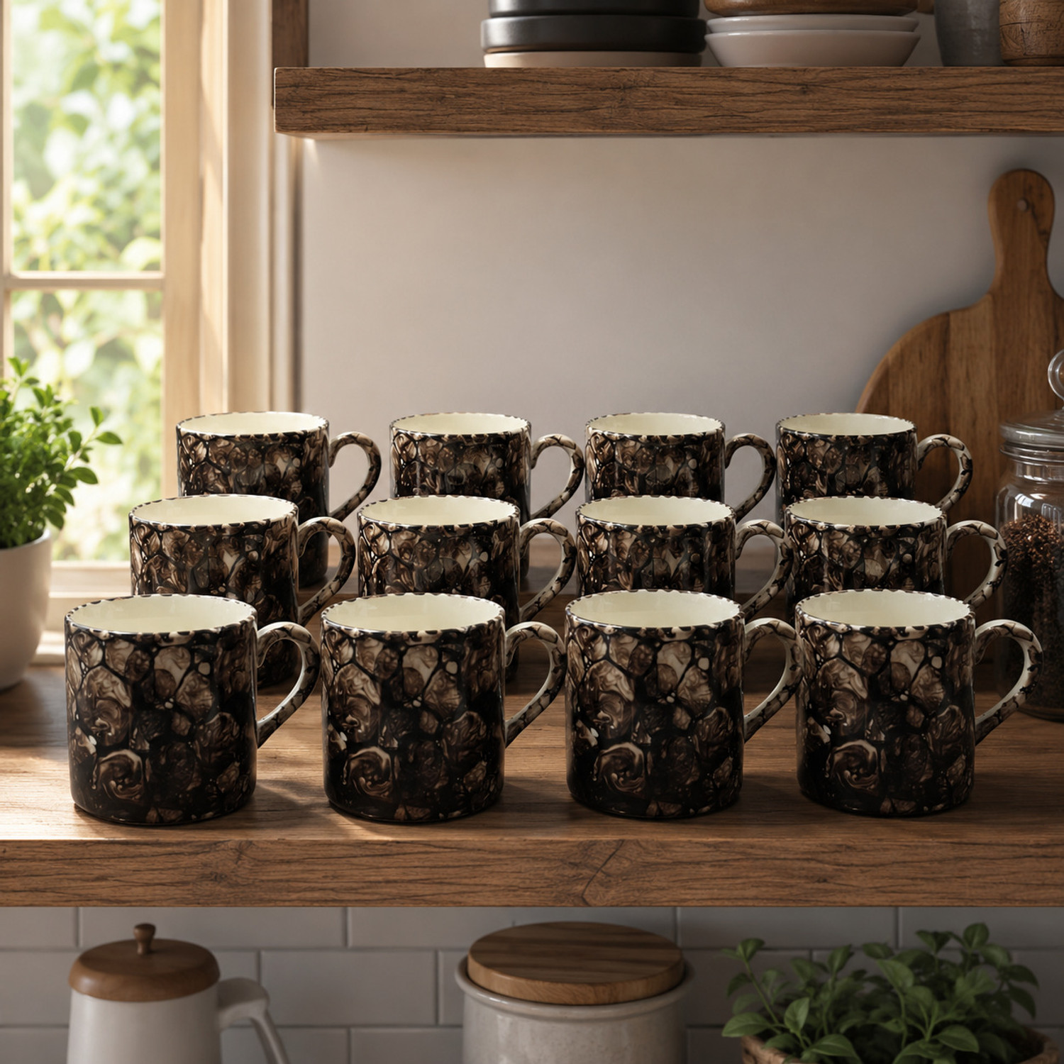 Image of ELGANT Elegant Ceramic Coffee Mug (300 ml, Pack of 8)
