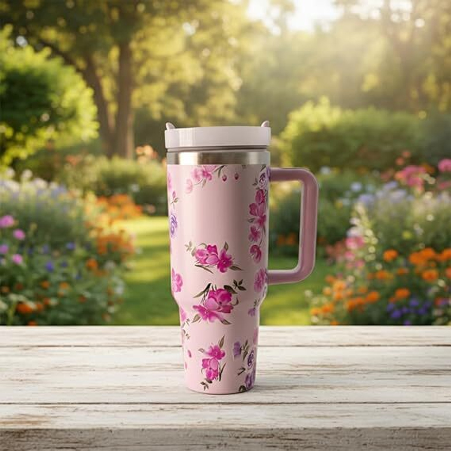Image of luxoramarts Double Insulated Hot & Cold Drink Leakproof with Handle & Reusable Straw Sipper Stainless Steel Tumbler (1200 ml)