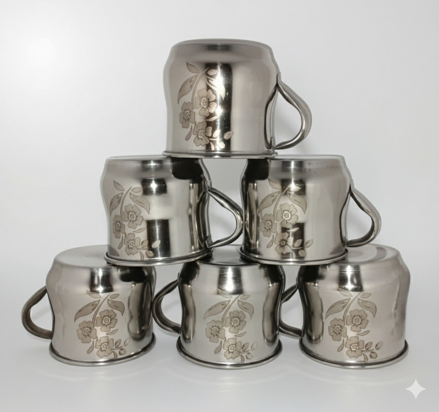 Image of Kitchen X Stainless Steel mug pack of 6, 700ml Stainless Steel Coffee Mug (700 ml, Pack of 6)