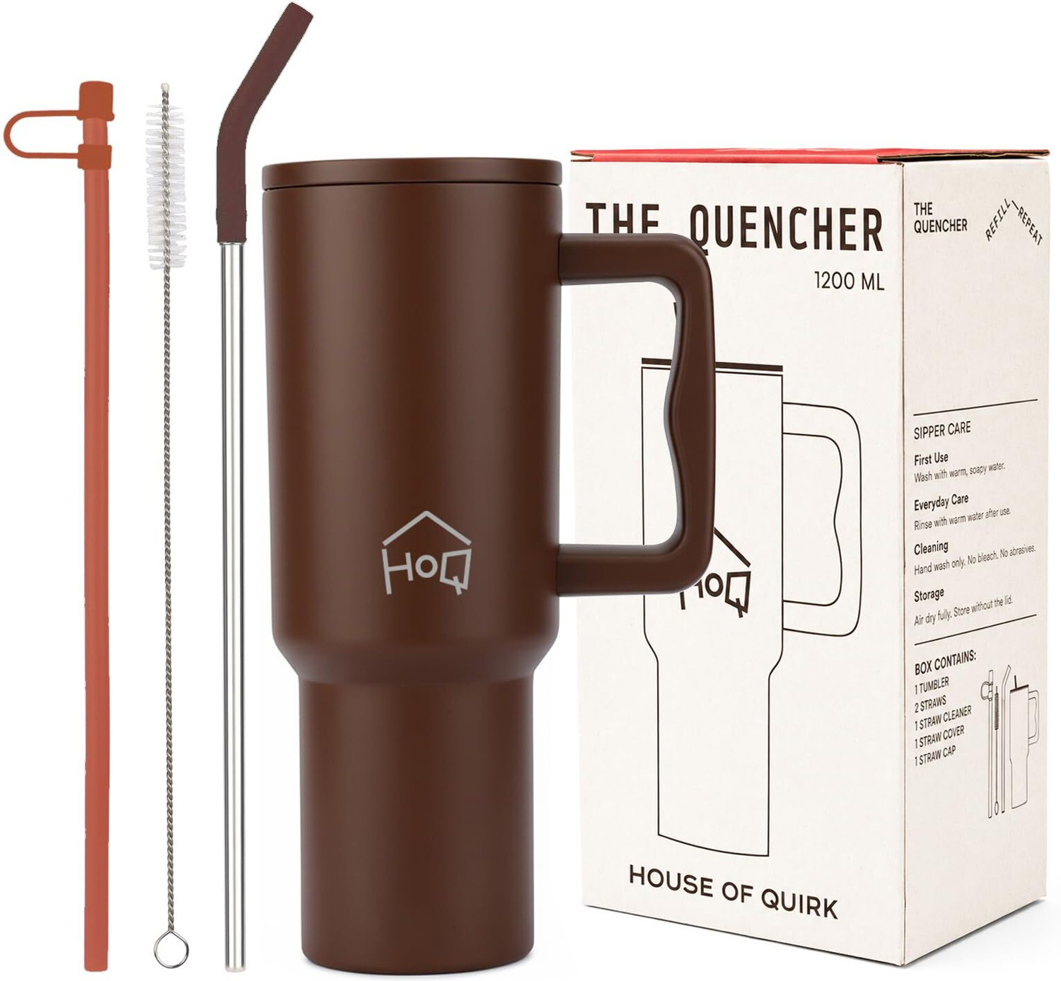 House of Quirk 1.2L Chocolate Stainless Steel Tumbler - Image 1