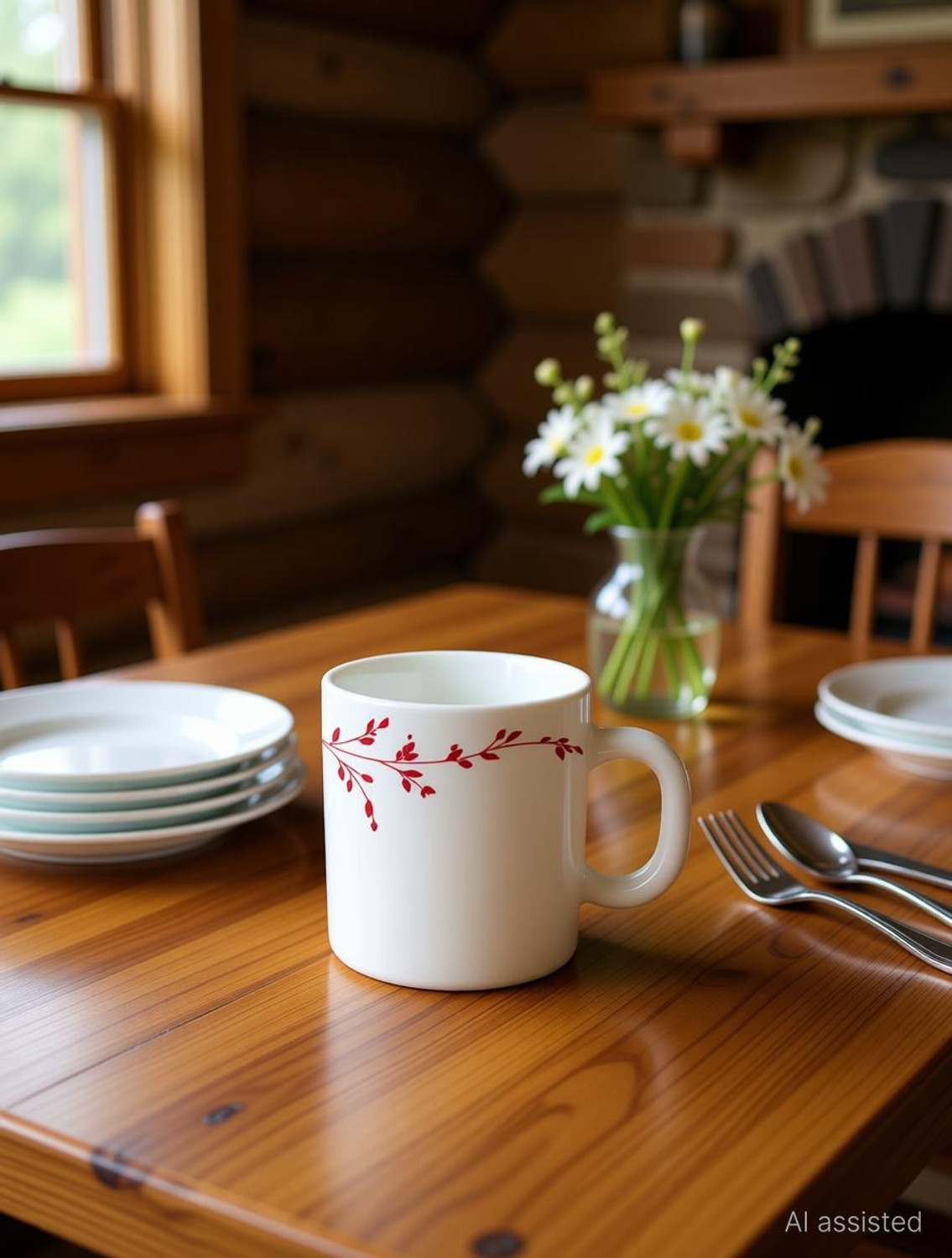 Image of Larah by Borosil Forest Tea /Coffees, Bone Ash Free Crockery Set Ideal For Daily Use & Gifting Opalware Coffee Mug (180 ml, Pack of 6)