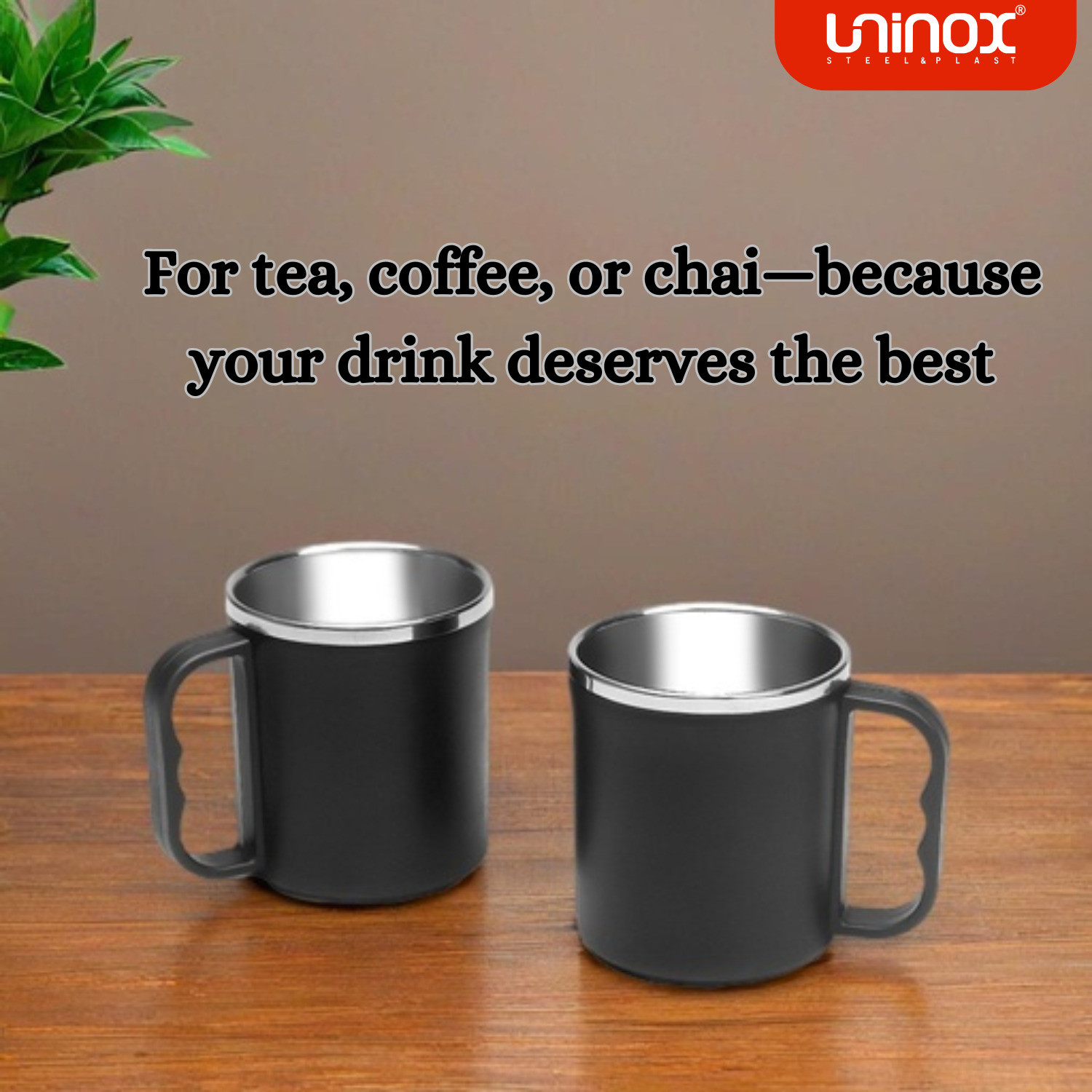 Image of UNINOX Masco Stainless Steel Coffee Mug (200 ml, Pack of 2)