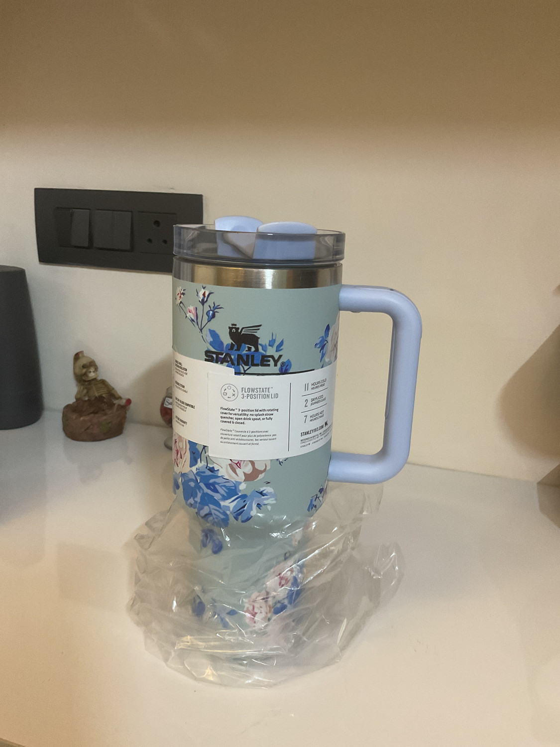 Image of stanly purple flower 1200ml stainless steel tumbler Stainless Steel Tumbler (1200 ml)