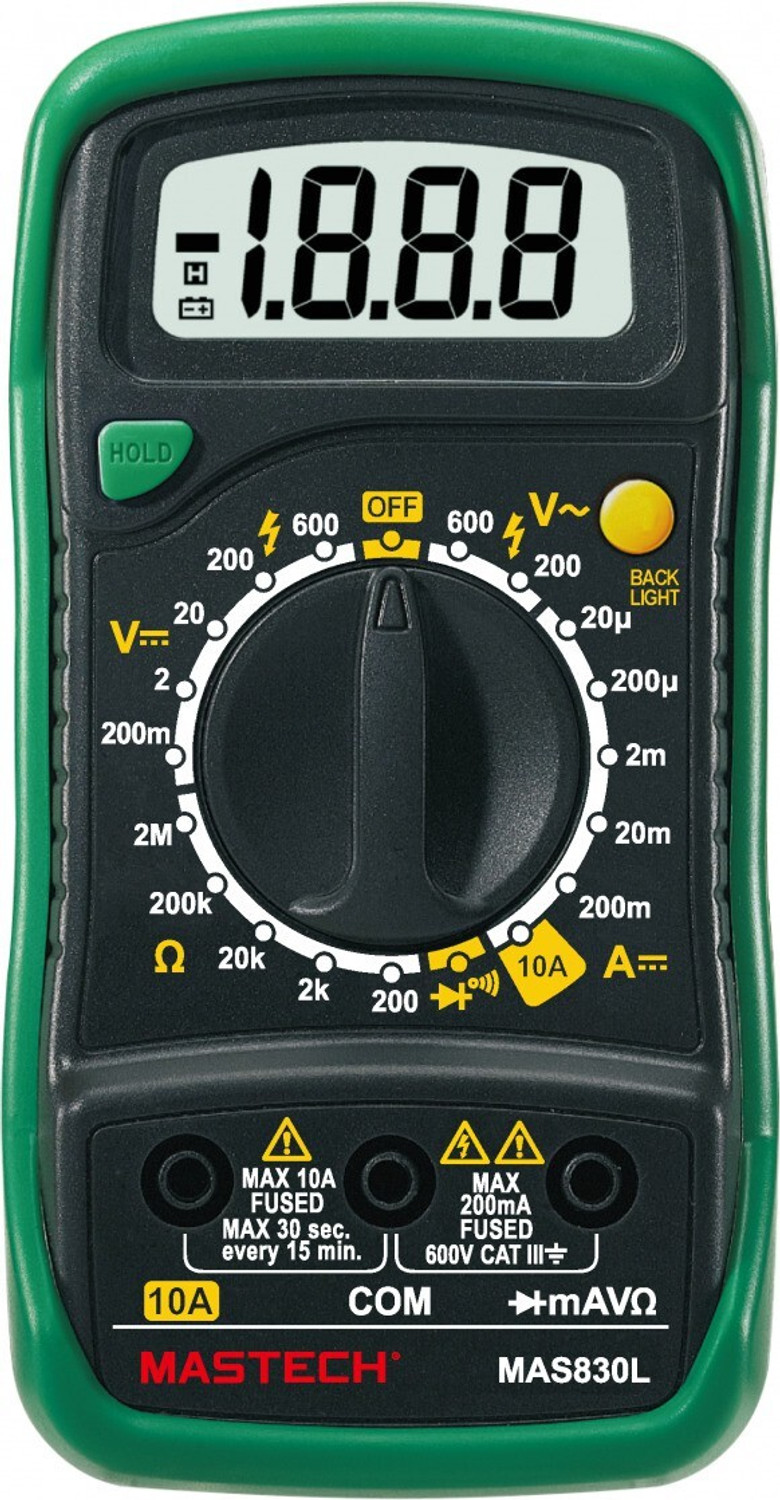 Image of AKT UNITY MAS830L Digital Multimeter (Orange 2000 Counts)