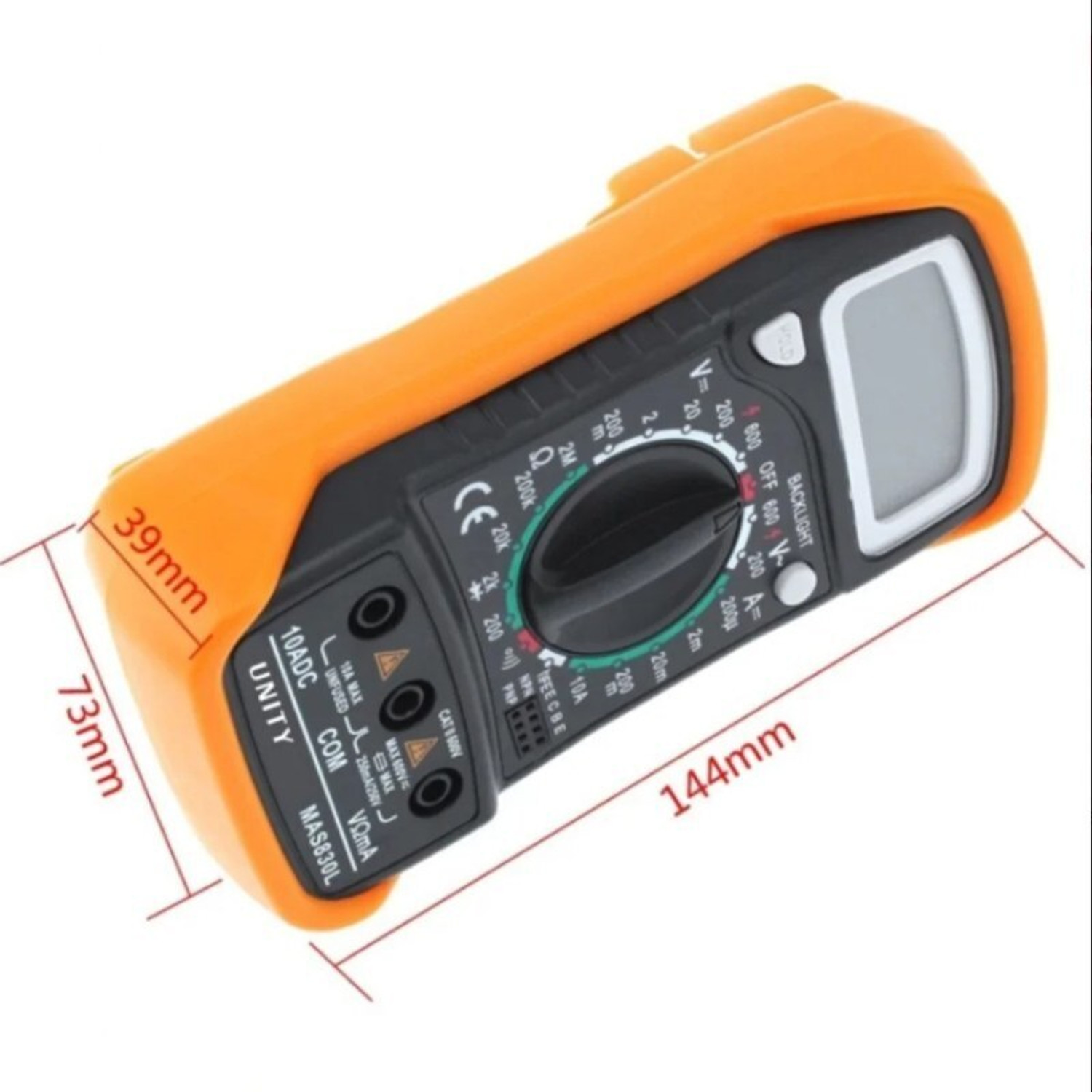 Image of AKT UNITY MAS830L Digital Multimeter (Orange 2000 Counts)