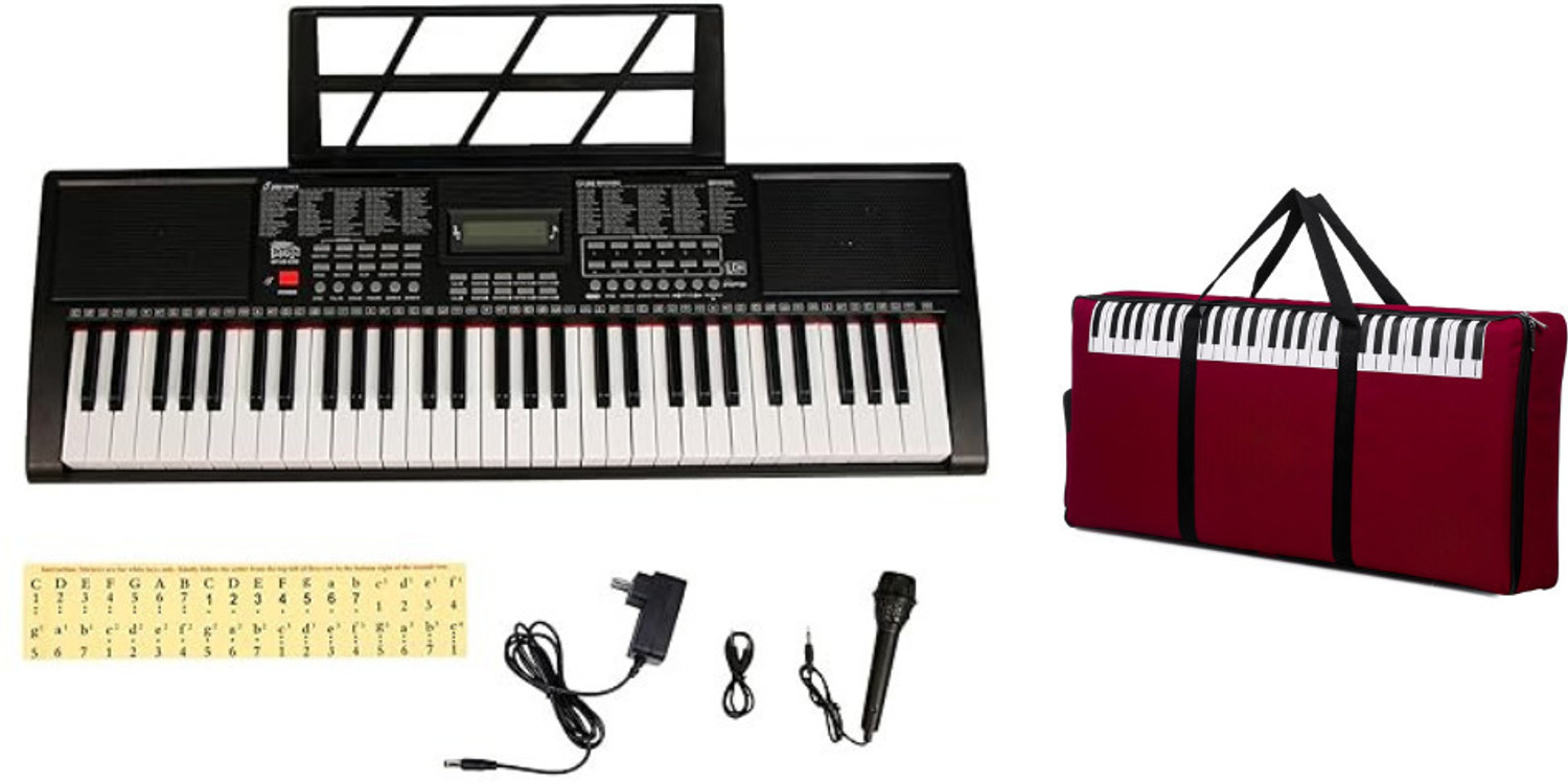 Image of intern 61 Keys Portable Piano Keyboard with Microphone and Power Adapter With Bag INT-KB Digital Portable Keyboard (61 Keys)