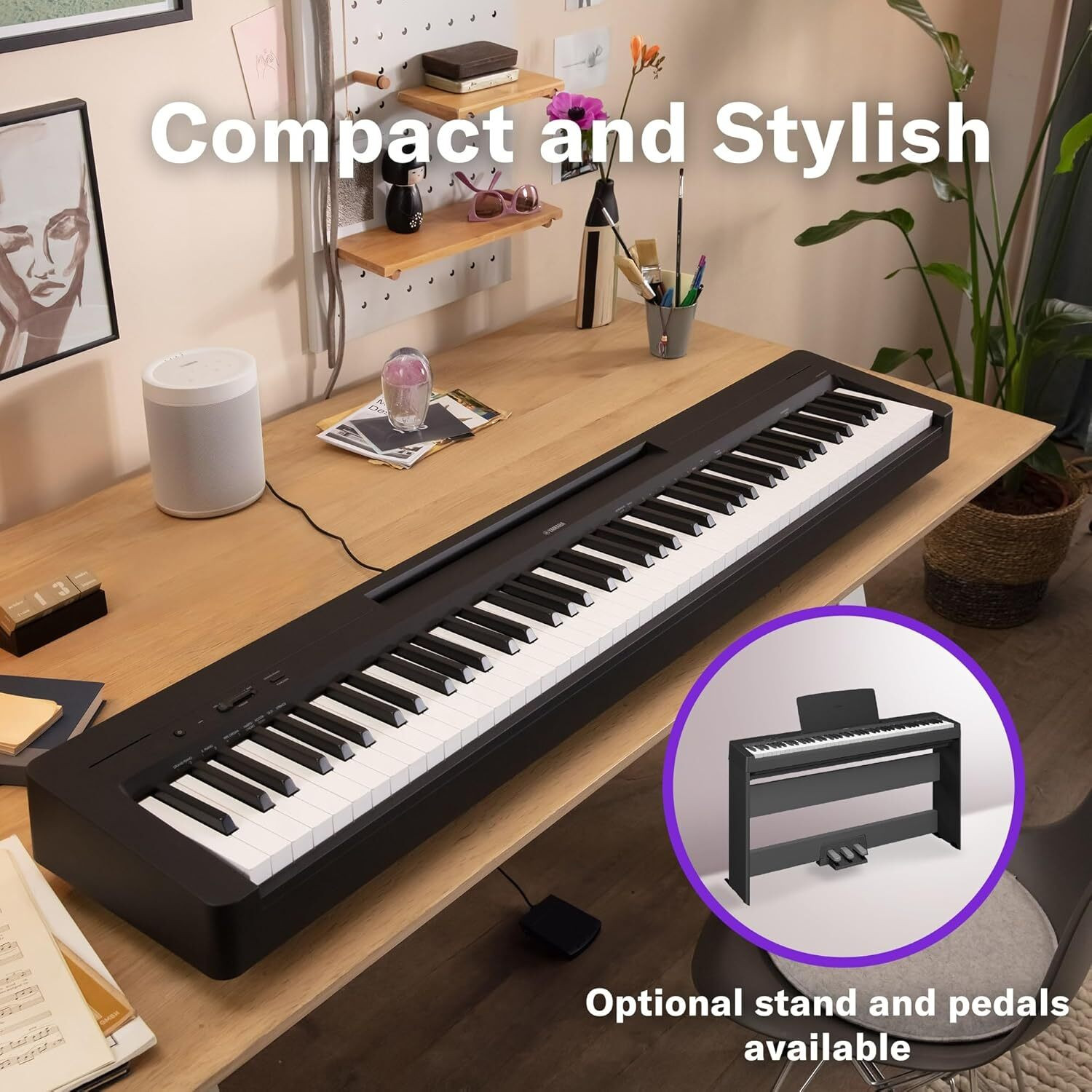 Image of YAMAHA P-Series P-145B Digital Piano 88Keys, Black (Only Piano) P-145B Digital Portable Keyboard (88 Keys)