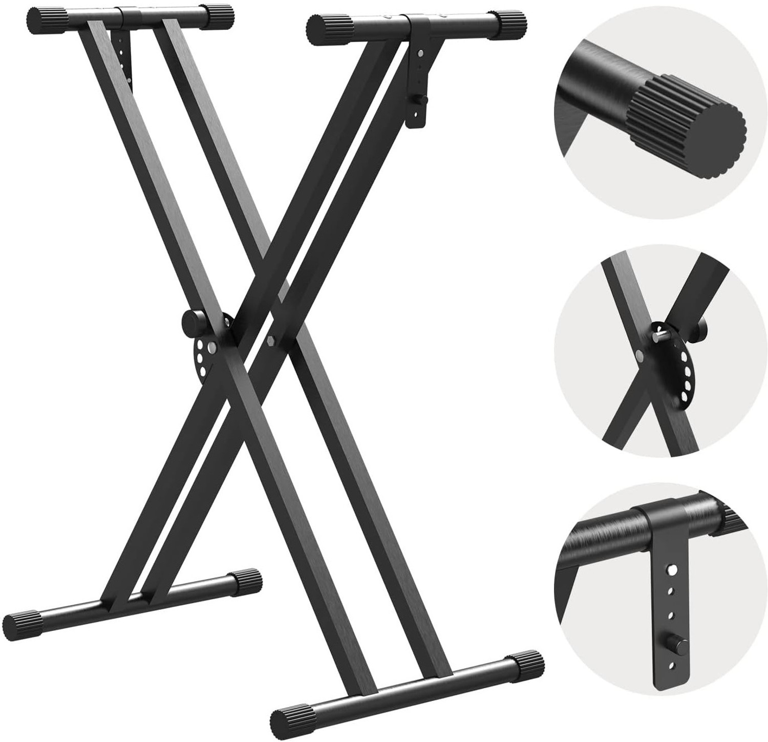 Image of Techtest Heavy-Duty Double-X Adjustable Piano Keyboard Stand with Locking Straps Keyboard Stand