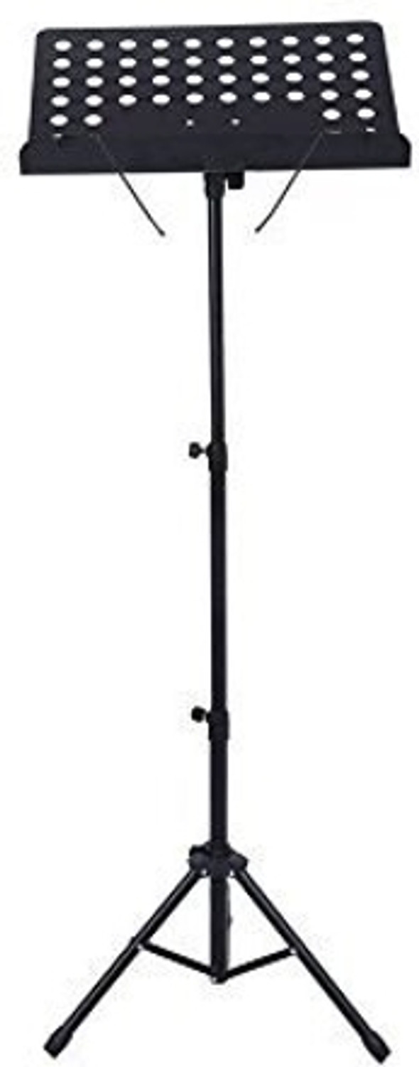 Image of TechBlaze Musical Sheet Notation Stand 3 Fold Black Metal Music Stand With Carry Bag Notation Stand