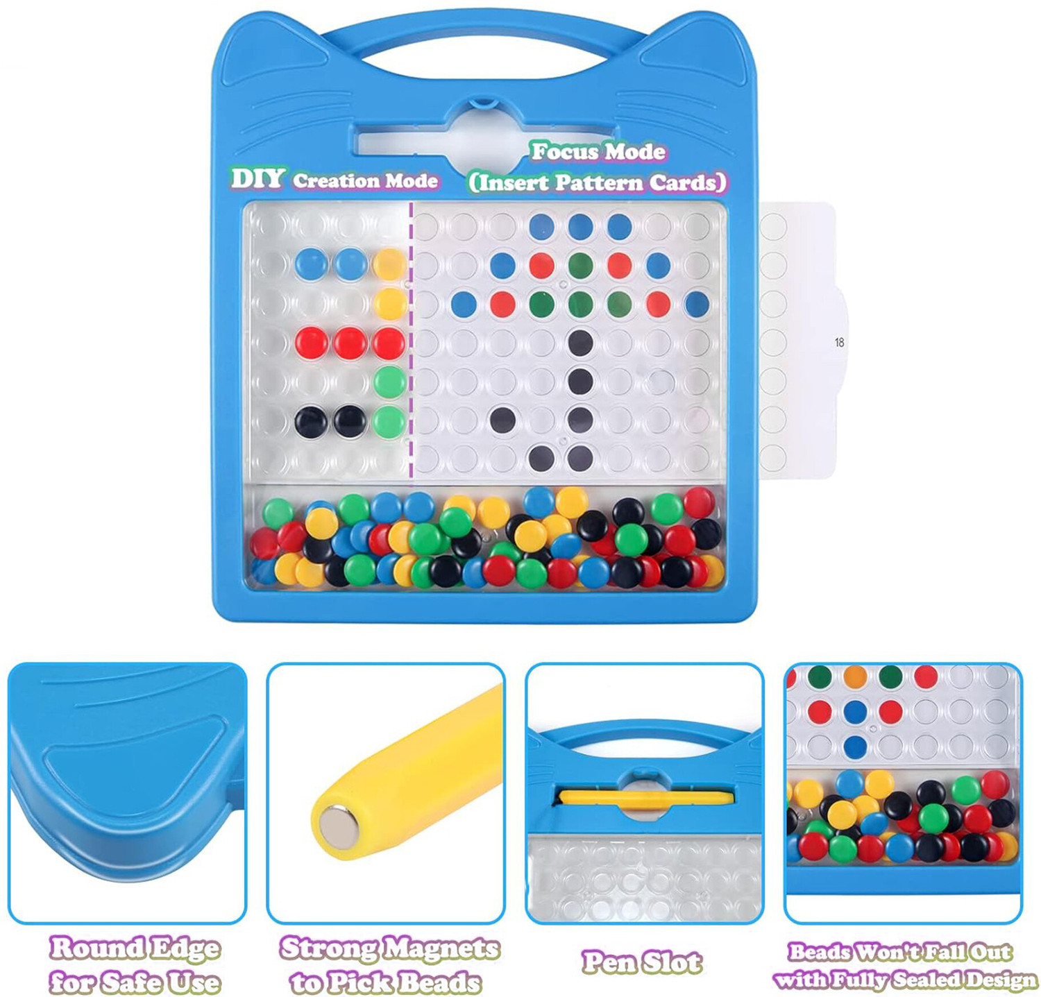 Image of RAINBOW RIDERS MAGNETIC DRAWING BOARD-BLUE (Blue)