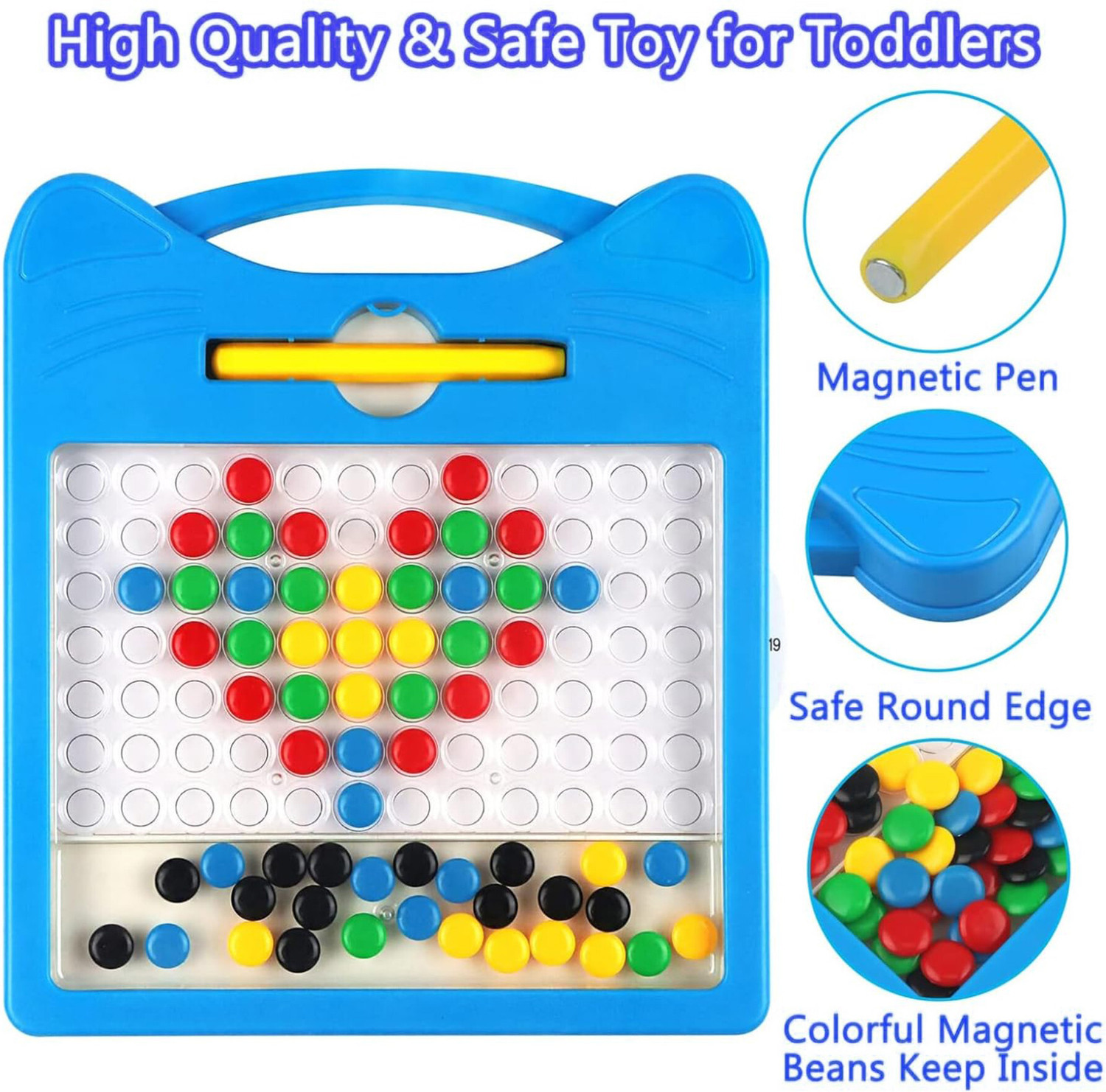 Image of RAINBOW RIDERS MAGNETIC DRAWING BOARD-BLUE (Blue)