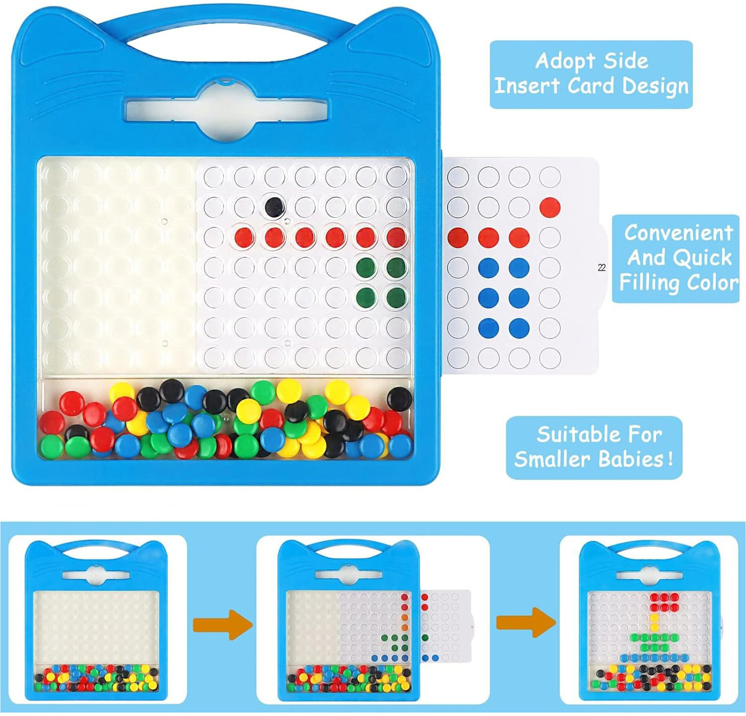 Image of RAINBOW RIDERS MAGNETIC DRAWING BOARD-BLUE (Blue)