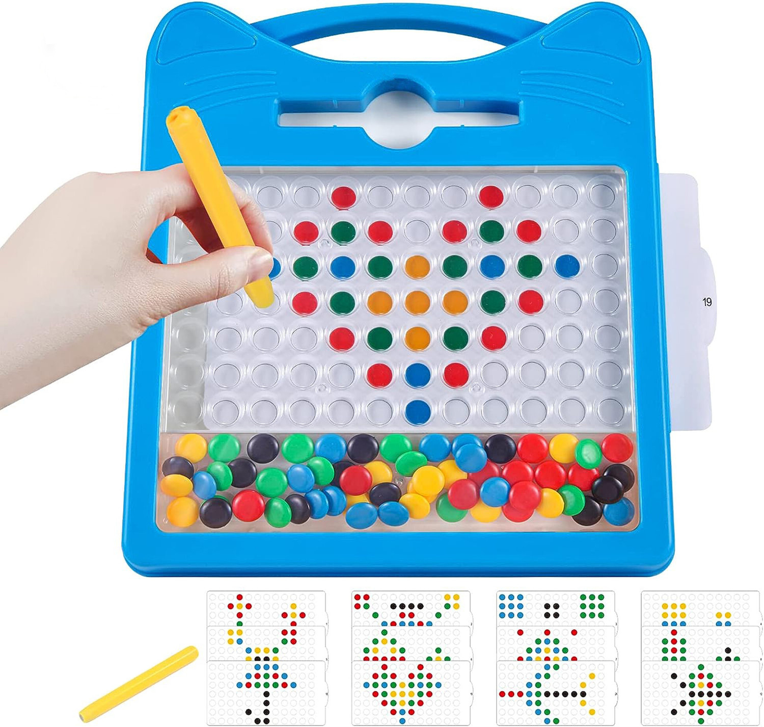 Image of RAINBOW RIDERS MAGNETIC DRAWING BOARD-BLUE (Blue)