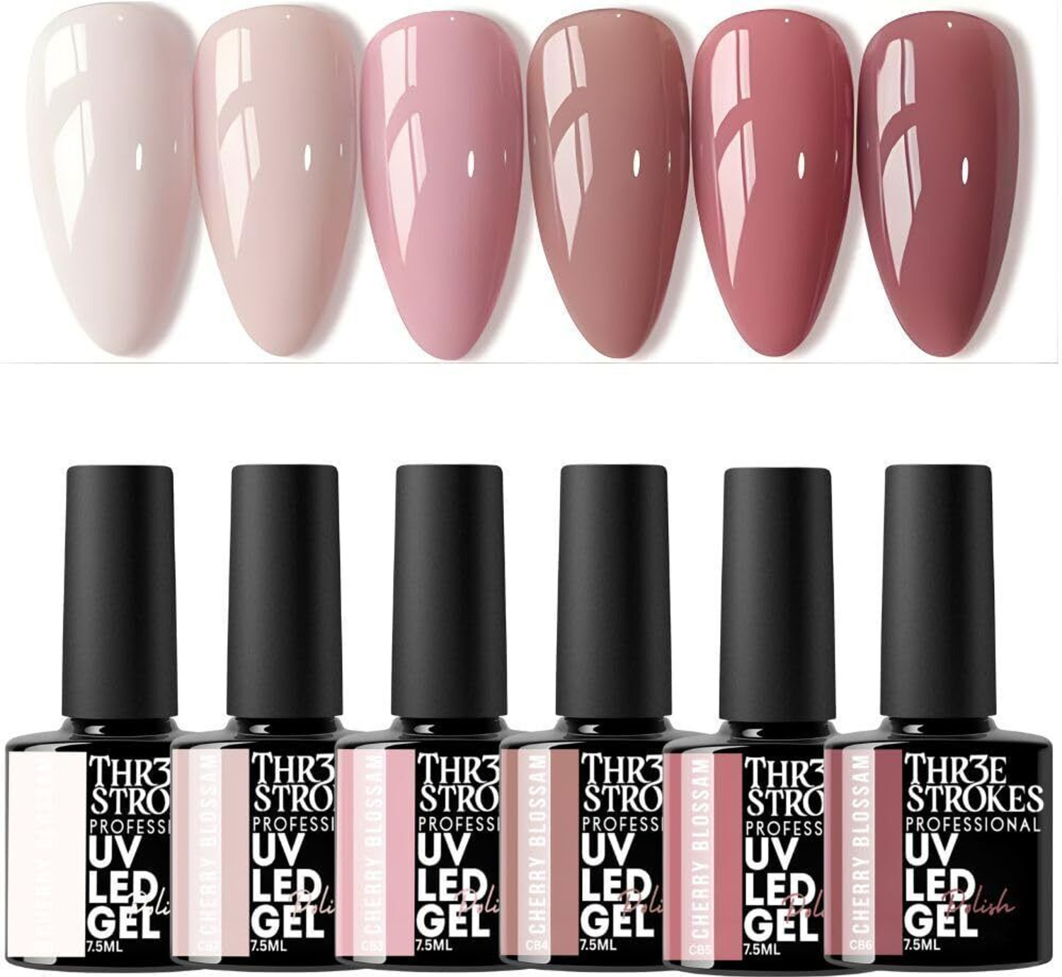 Image of NPAH Cat Eye Gel Nail Polish Set Pink Brown Glitter Holographic Salon Gel Pink