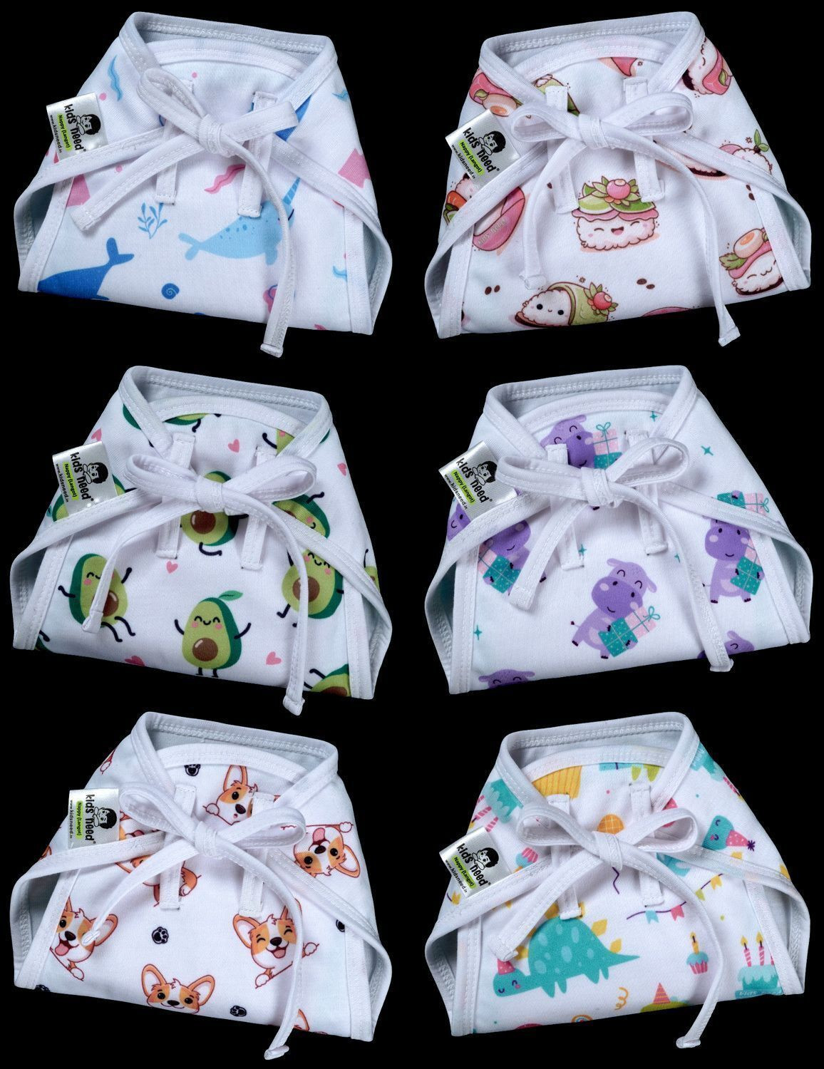 Image of Little Love Super Premium U Shaped Baby Cloth Langots Nappies | Washable Cotton Set of 12