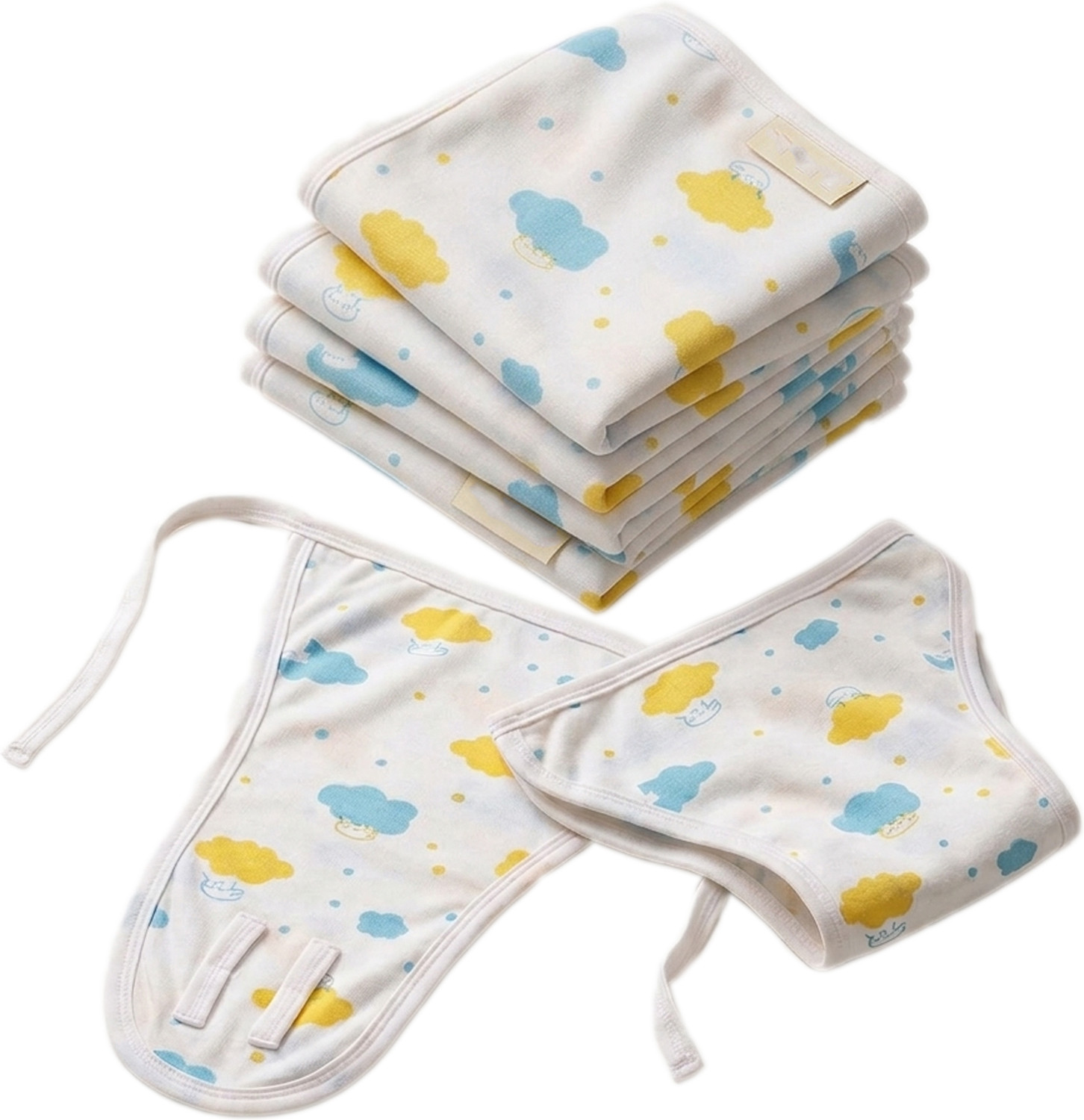 Image of Little Love Super Premium U Shaped Baby Cloth Langots Nappies | Washable Cotton Set of 12