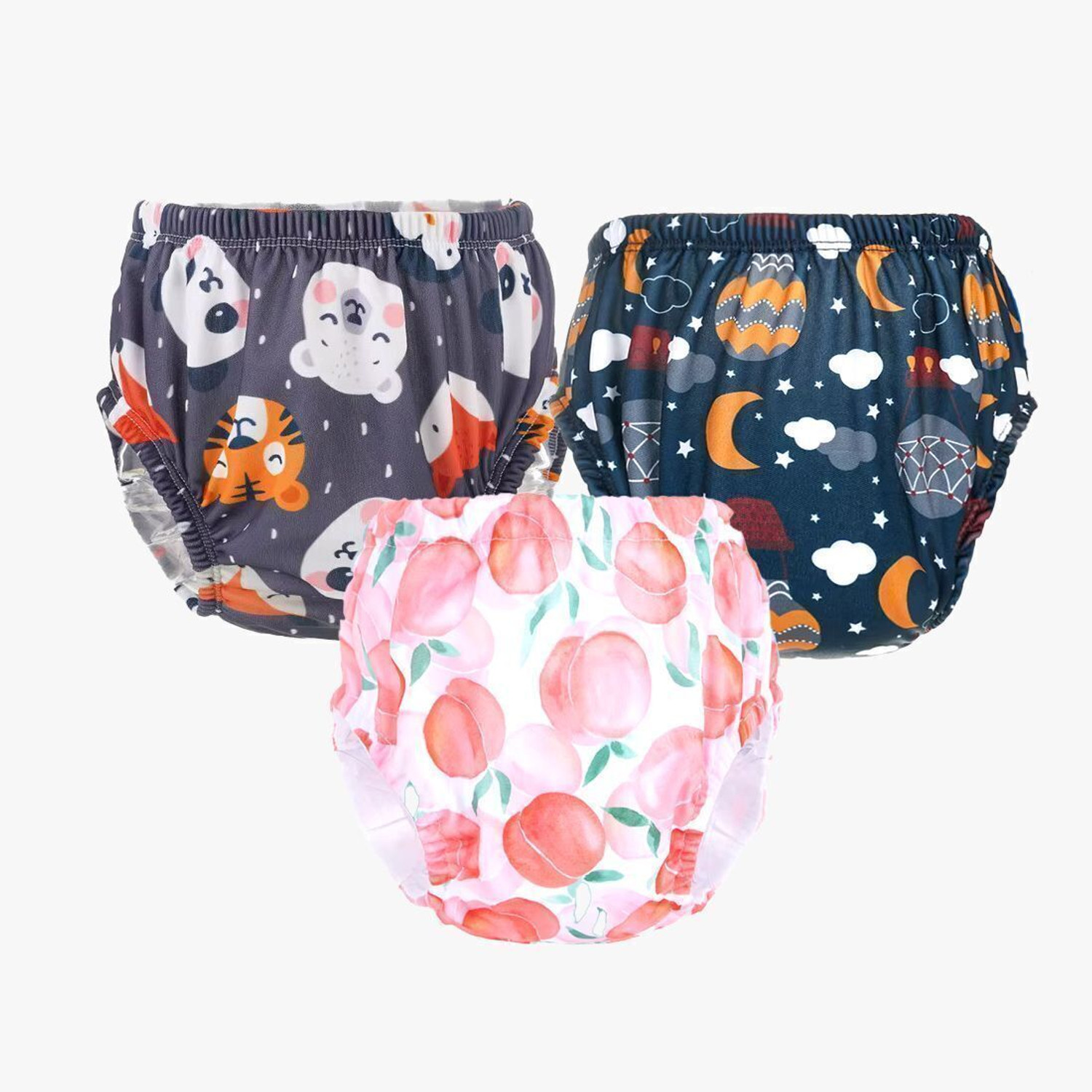Image of Da Anushi Kids PVC Diaper Joker Plastic Panty Baby Nappy Panty Training Pants with Inner absorbable Cloth & Outer Plastic Reusable & Waterproof pants, plastic panties, diaper covers, nappy covers, nappy wraps, wraps or pilchers(3-6 Months)
