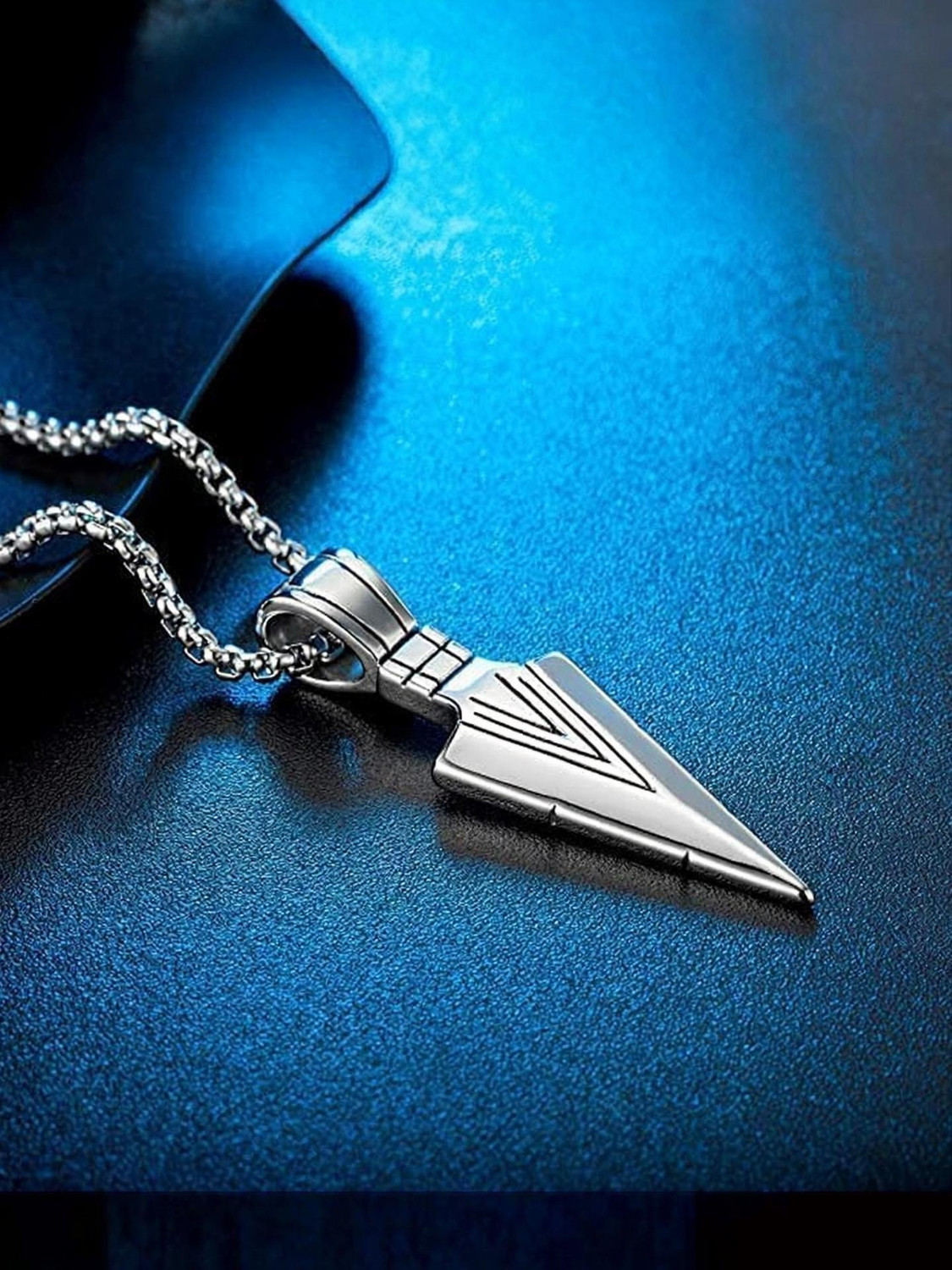 ADF Silver Plated Stainless Steel Long Chain Necklace - Image 6
